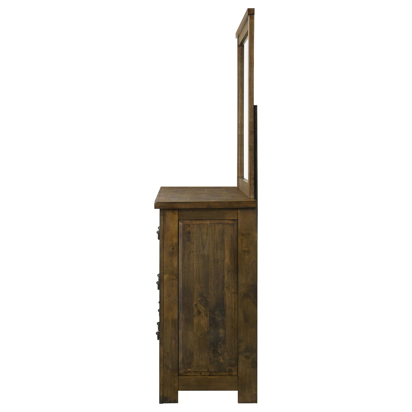 Doherty 6-drawer Dresser with Mirror Rustic Brown - Image 5