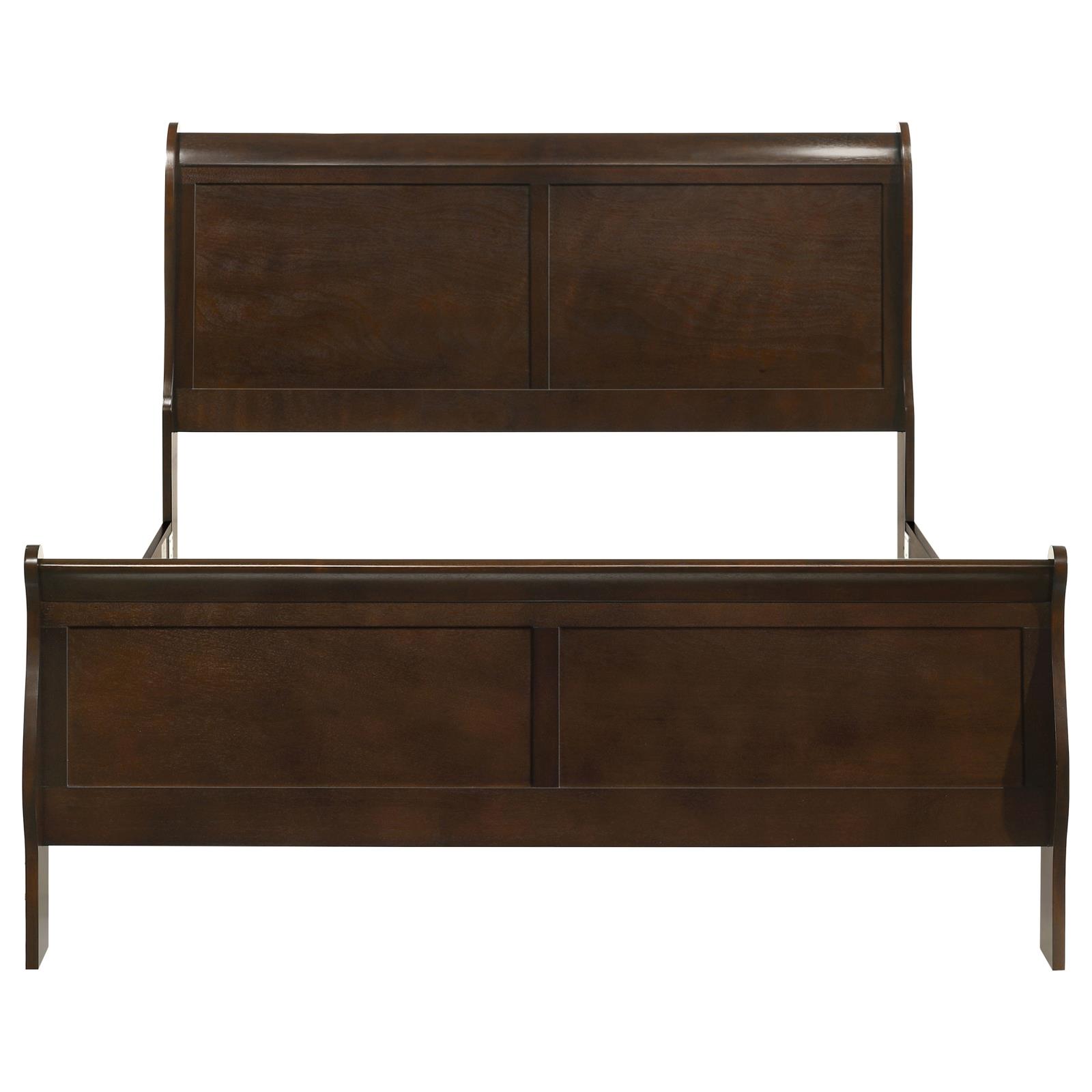 Louis Philippe Wood Queen Sleigh Bed Cappuccino - Image 4
