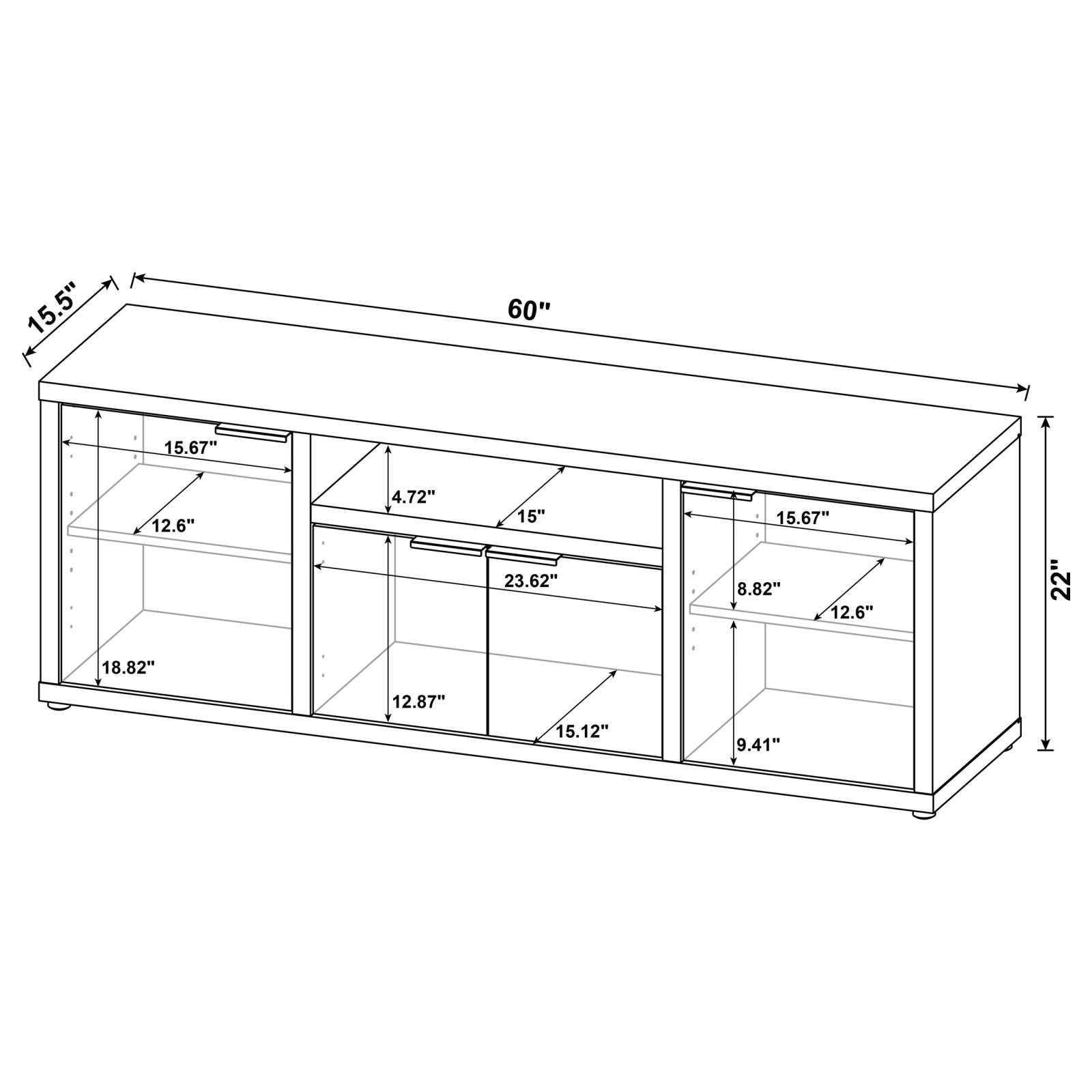 Tabby TV Stand for TVs up to 65 Inches with 4-Door Storage in Mango - Image 12