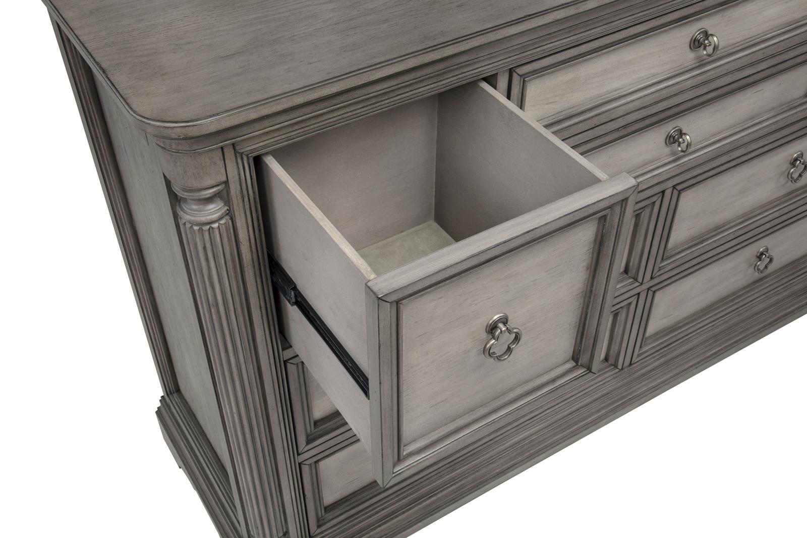 Cresswell 8-drawer Dresser with Mirror Weathered Taupe - Image 10