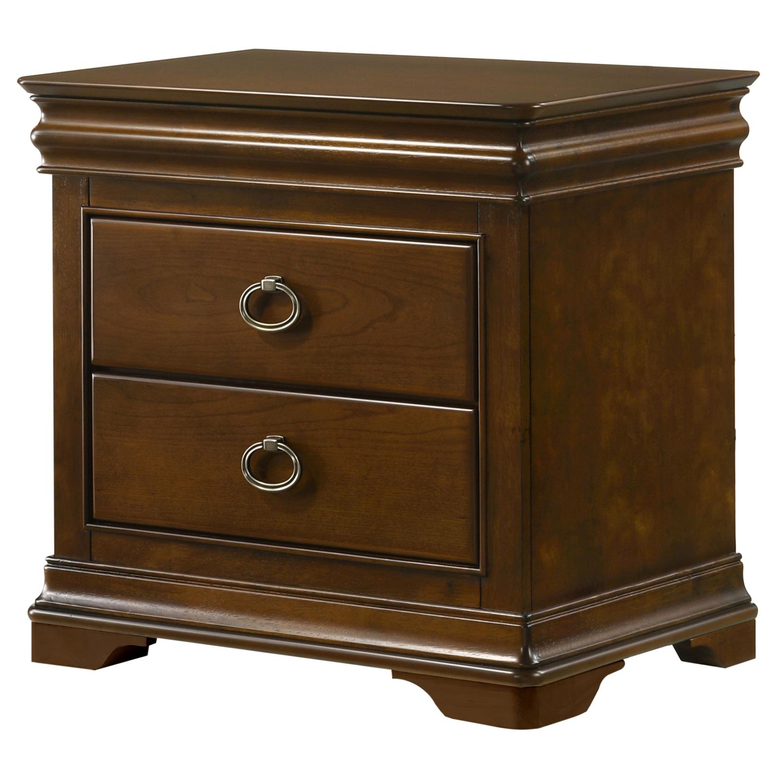 Garland 2-drawer Nightstand Bedside Table Brown Cherry - Image 4