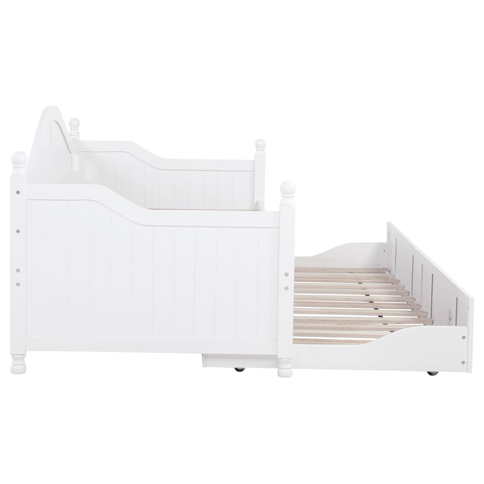 Julie Ann Wood Twin Daybed with Trundle White - Image 8