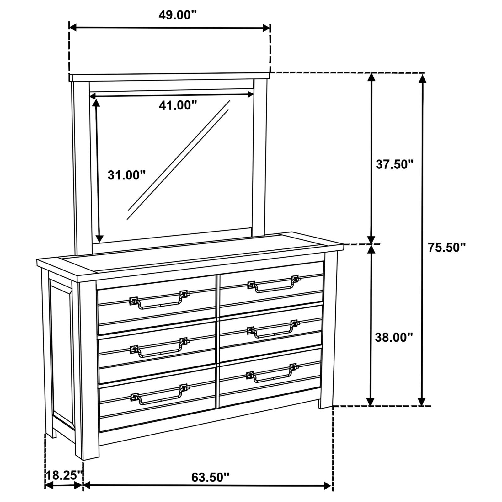 Doherty 6-drawer Dresser with Mirror Rustic Brown - Image 13