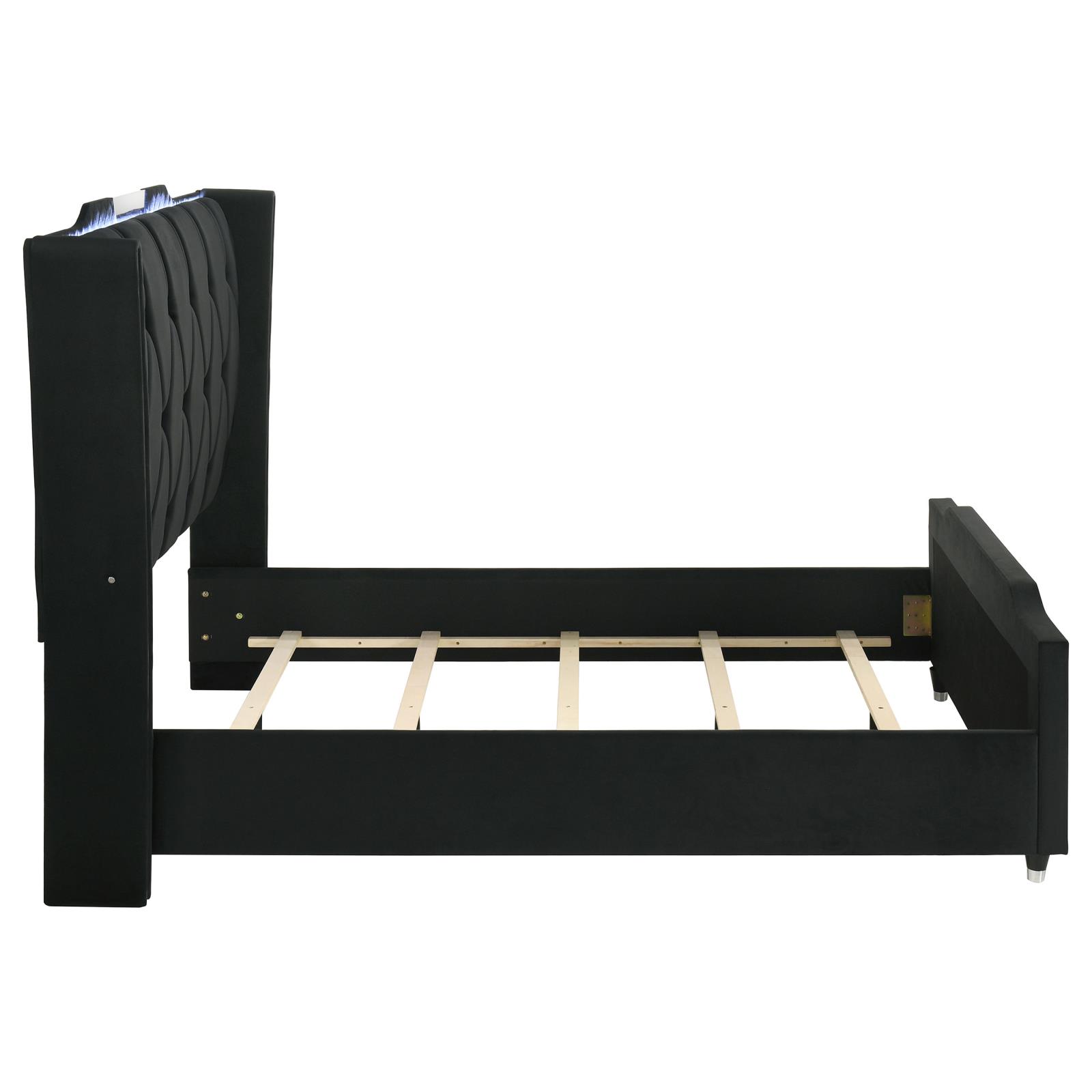 Lorient Queen LED Upholstered Wingback Bed - Image 20