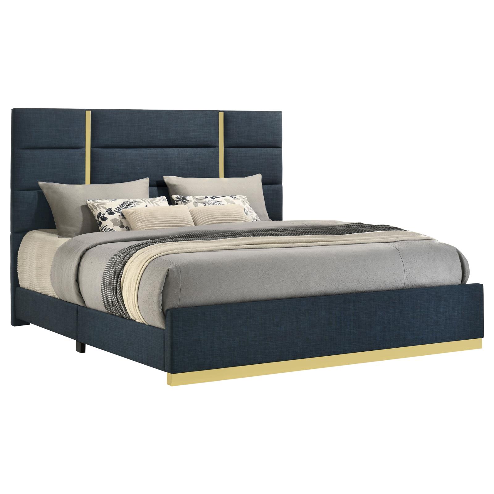 Ines 56-inch Fabric Upholstered Eastern King Panel Bed - Image 13