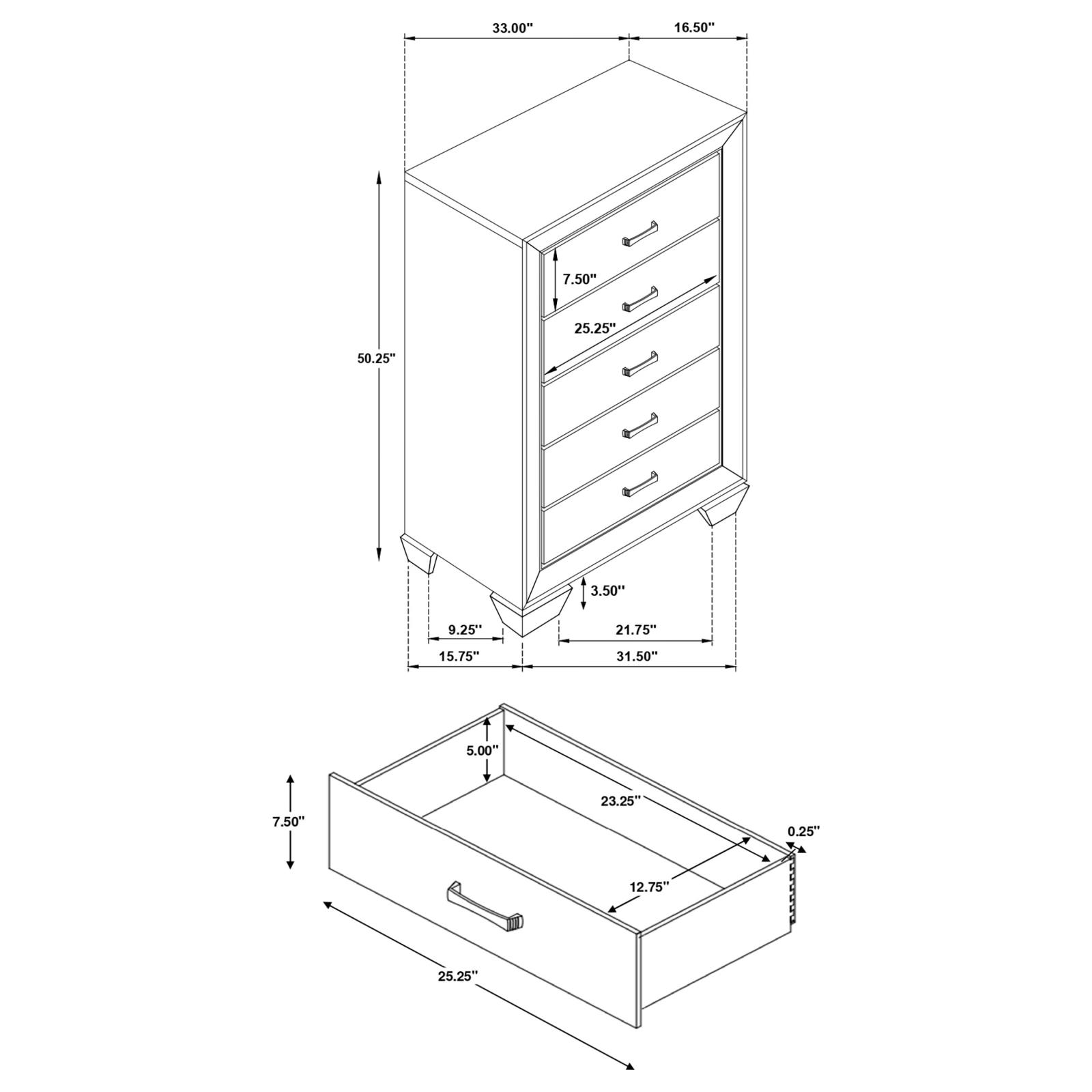 Kauffman 5-drawer Bedroom Chest Dark Cocoa - Image 11