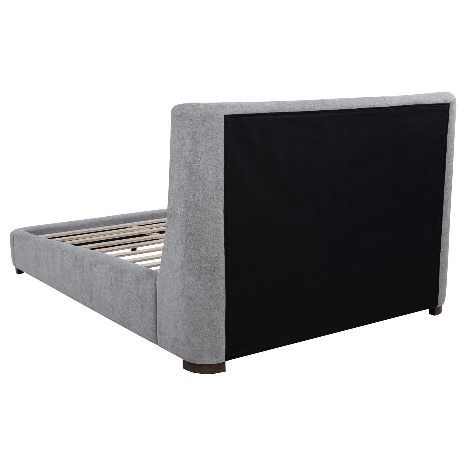 Rennes Upholstered Eastern King Wingback Platform Bed Grey - Image 5