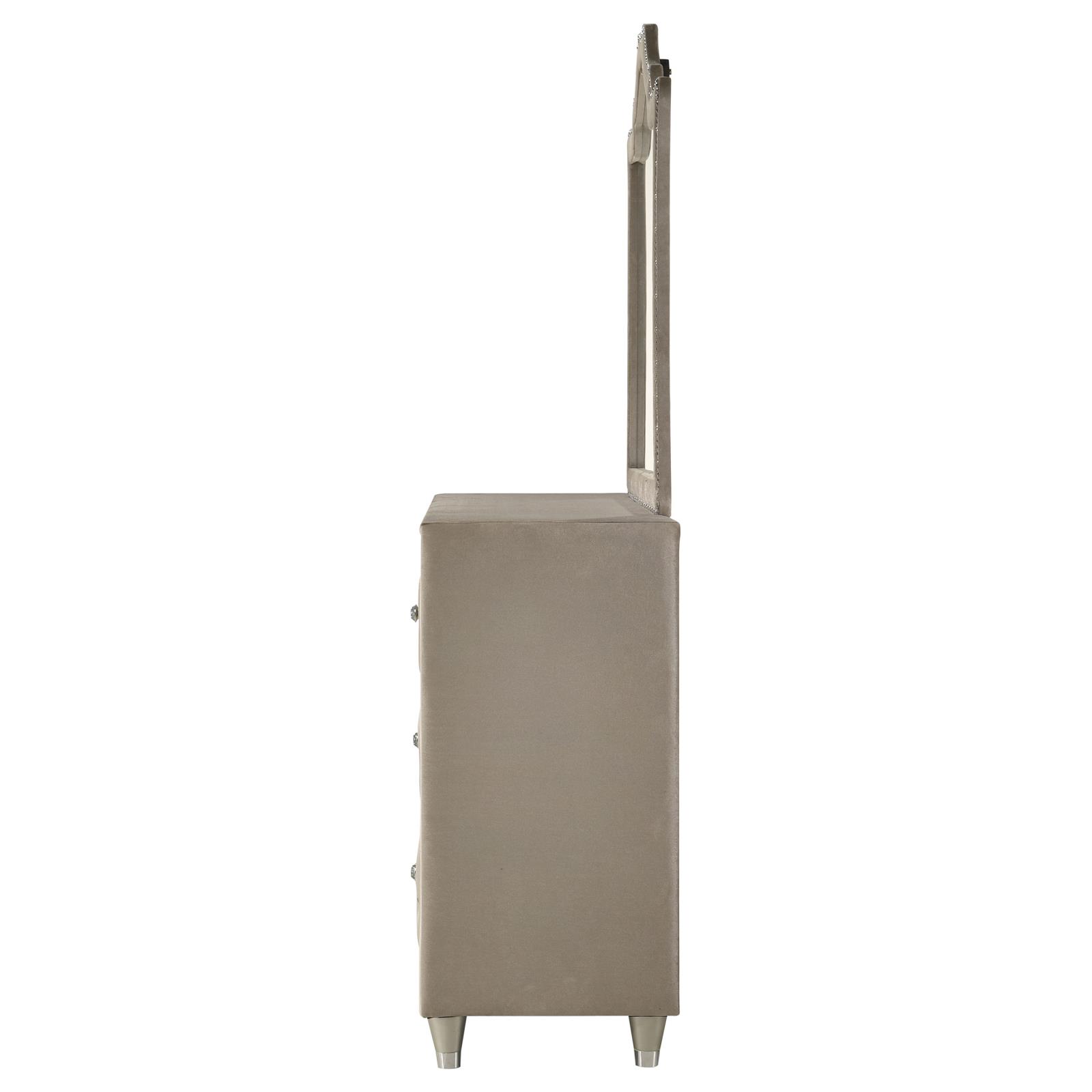 Antonella 7-drawer Upholstered Dresser with Mirror Ivory - Image 5