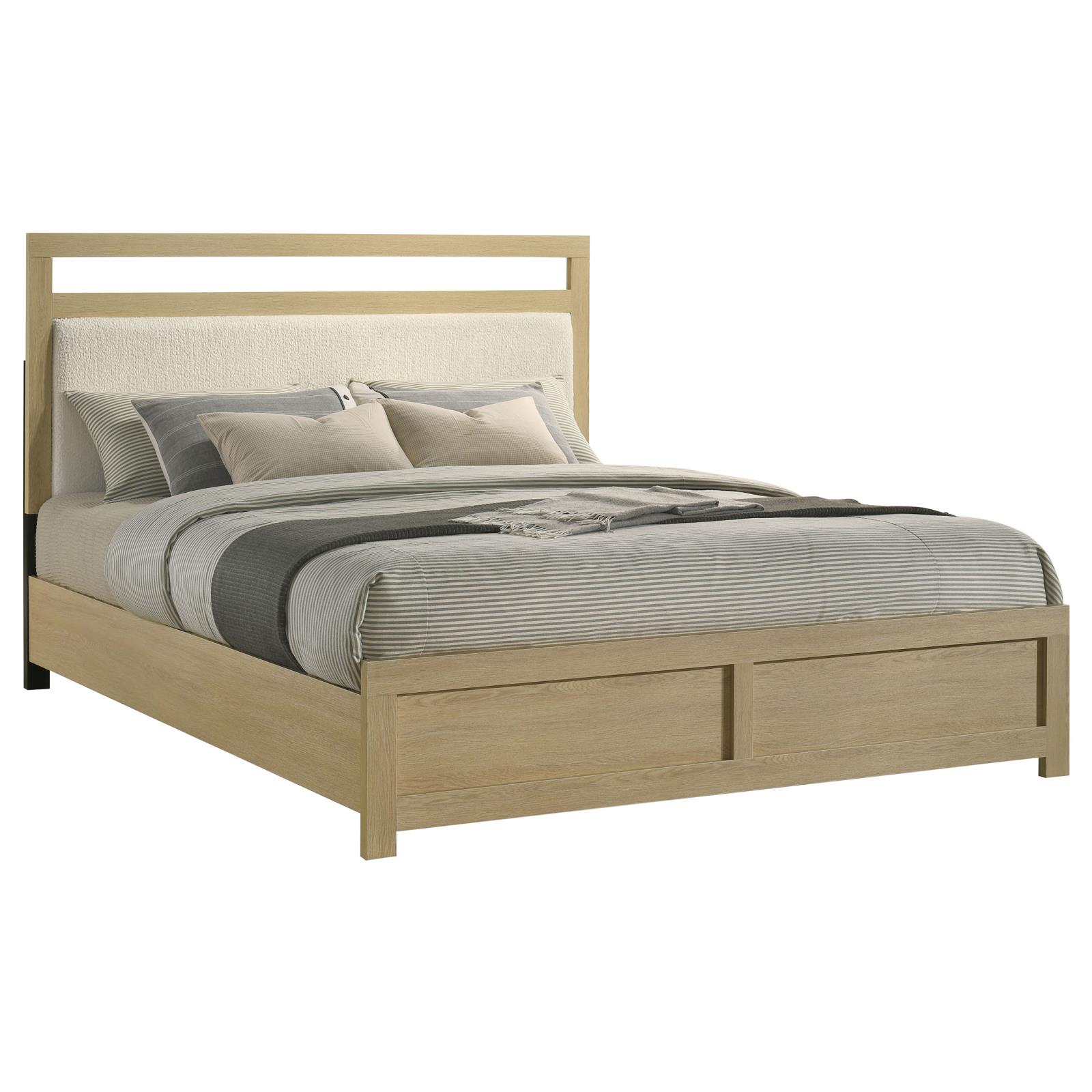 Hendricks California King Panel Headboard Platform Bed Light Oak - Image 3