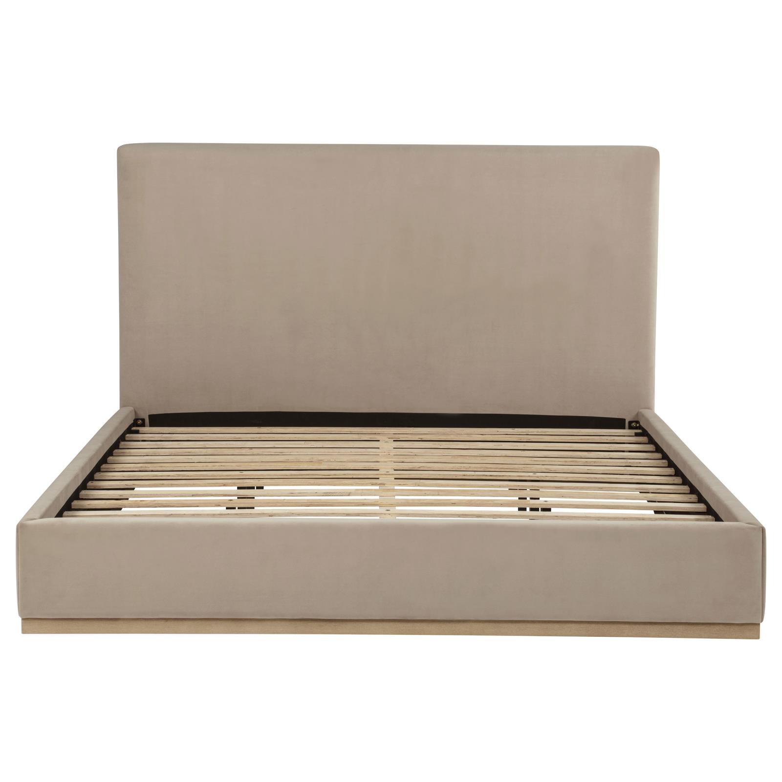 Knox Eastern King Fabric Upholstered Platform Bed Khaki - Image 4