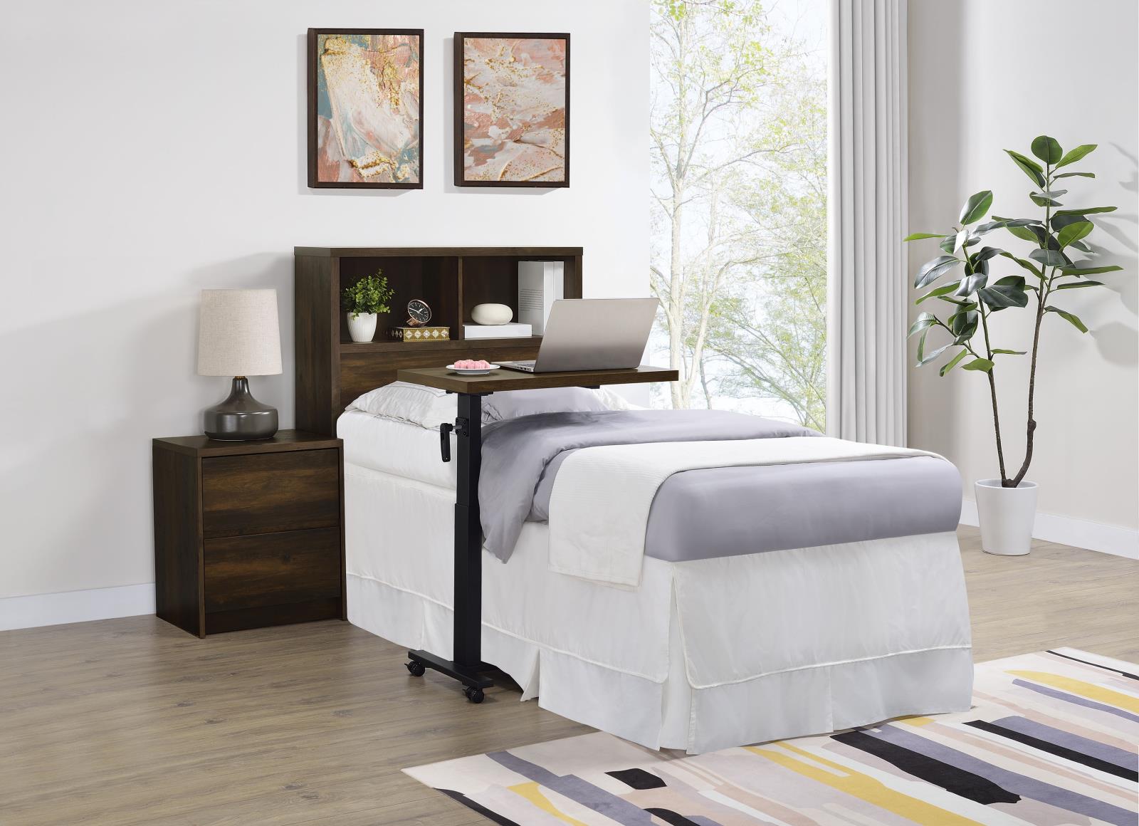 Westpark 49-inch Twin Bookcase Headboard Dark Pine - Image 9