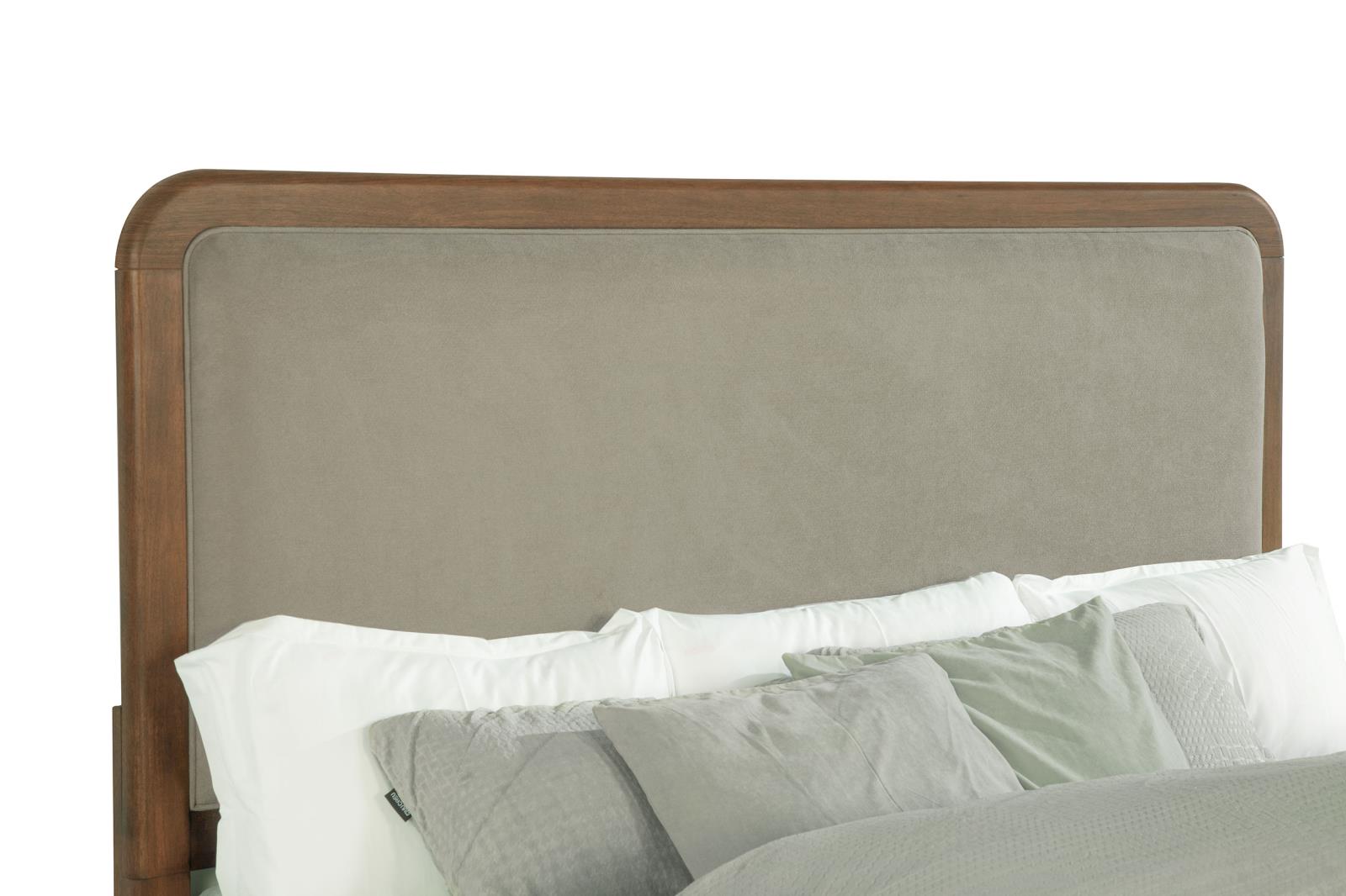 Maderia 57-inch Upholstered California King Panel Bed Walnut - Image 7