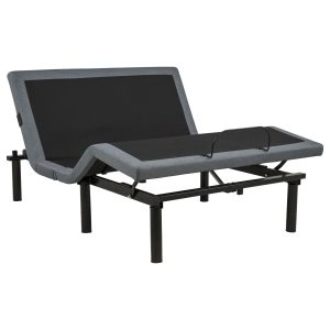 Weston Full Dual-Motor Massage Adjustable Bed Base in Black and Grey