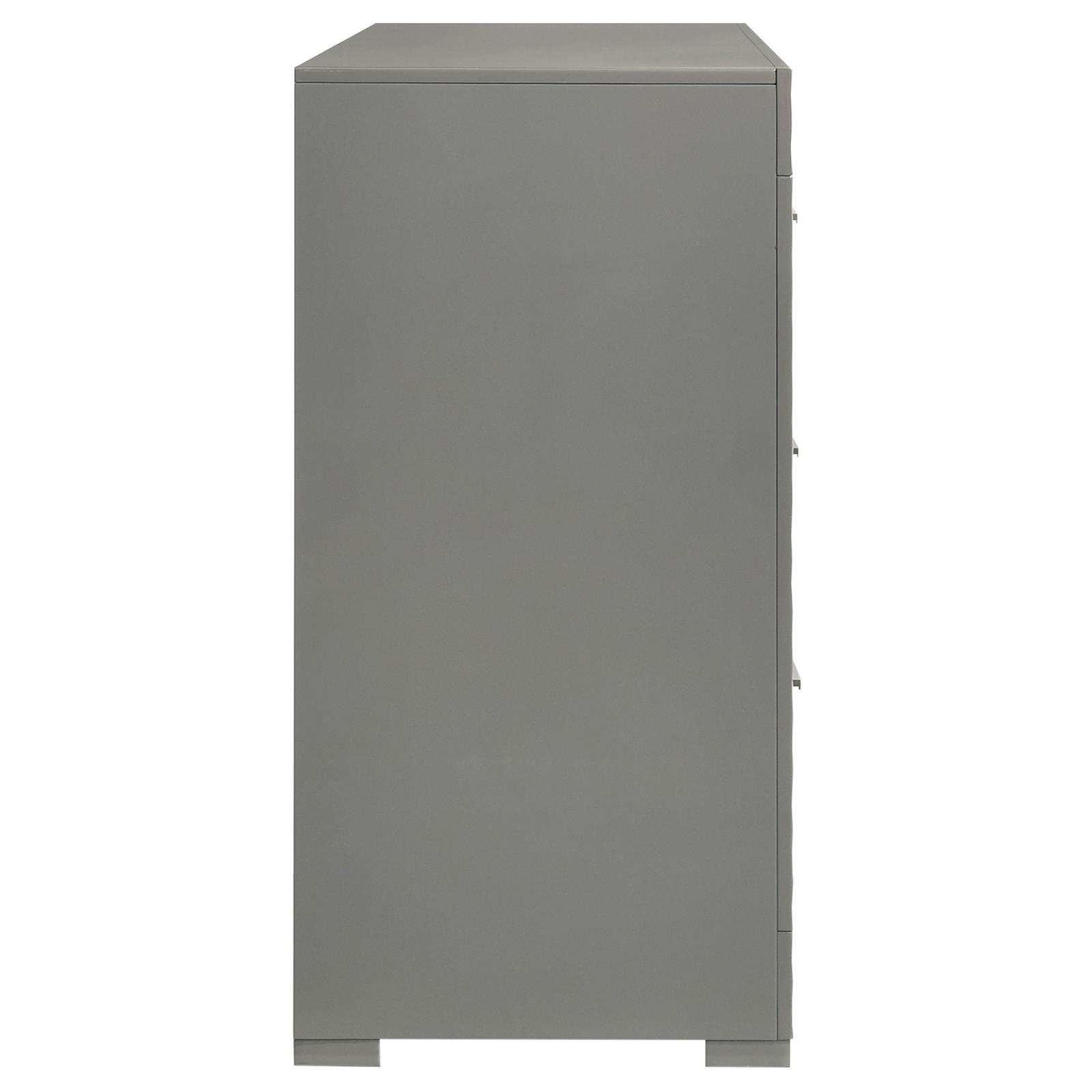 Ives 6-drawer Dresser Cabinet Grey High Gloss - Image 9