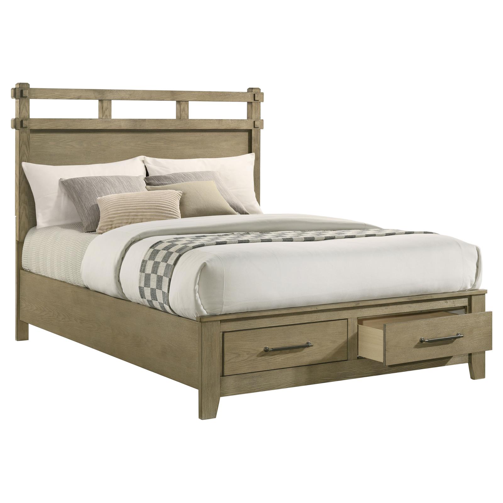 Hazlewood 59-inch Queen Panel Storage Bed Vineyard Oak - Image 3