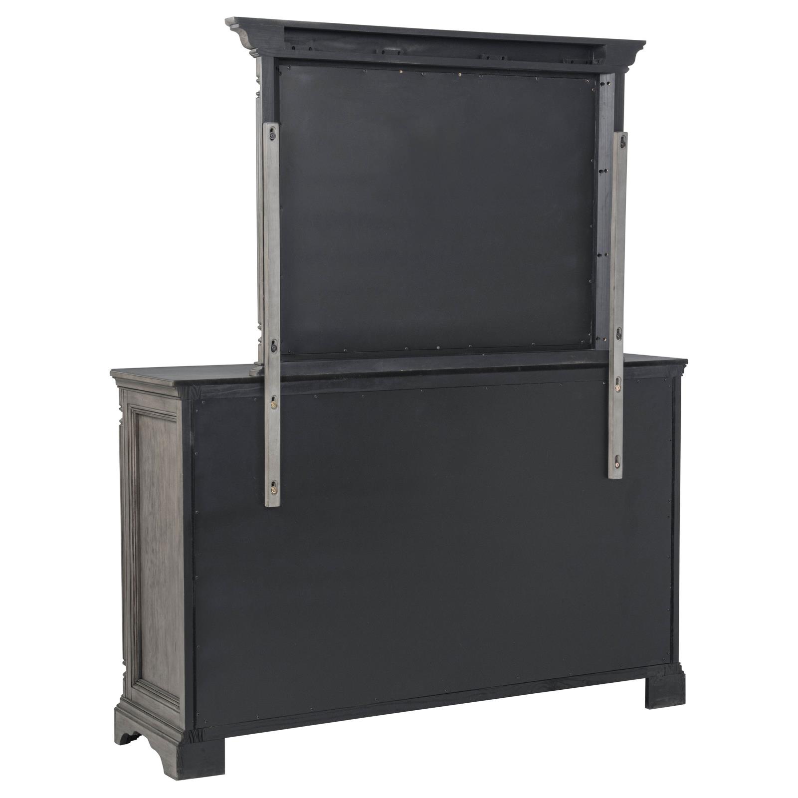 Cresswell 8-drawer Dresser with Mirror Weathered Taupe - Image 6