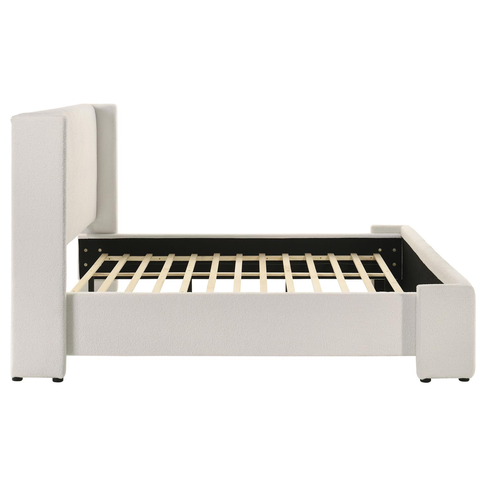 Alamosa Boucle Upholstered Eastern King Platform Bed White - Image 6