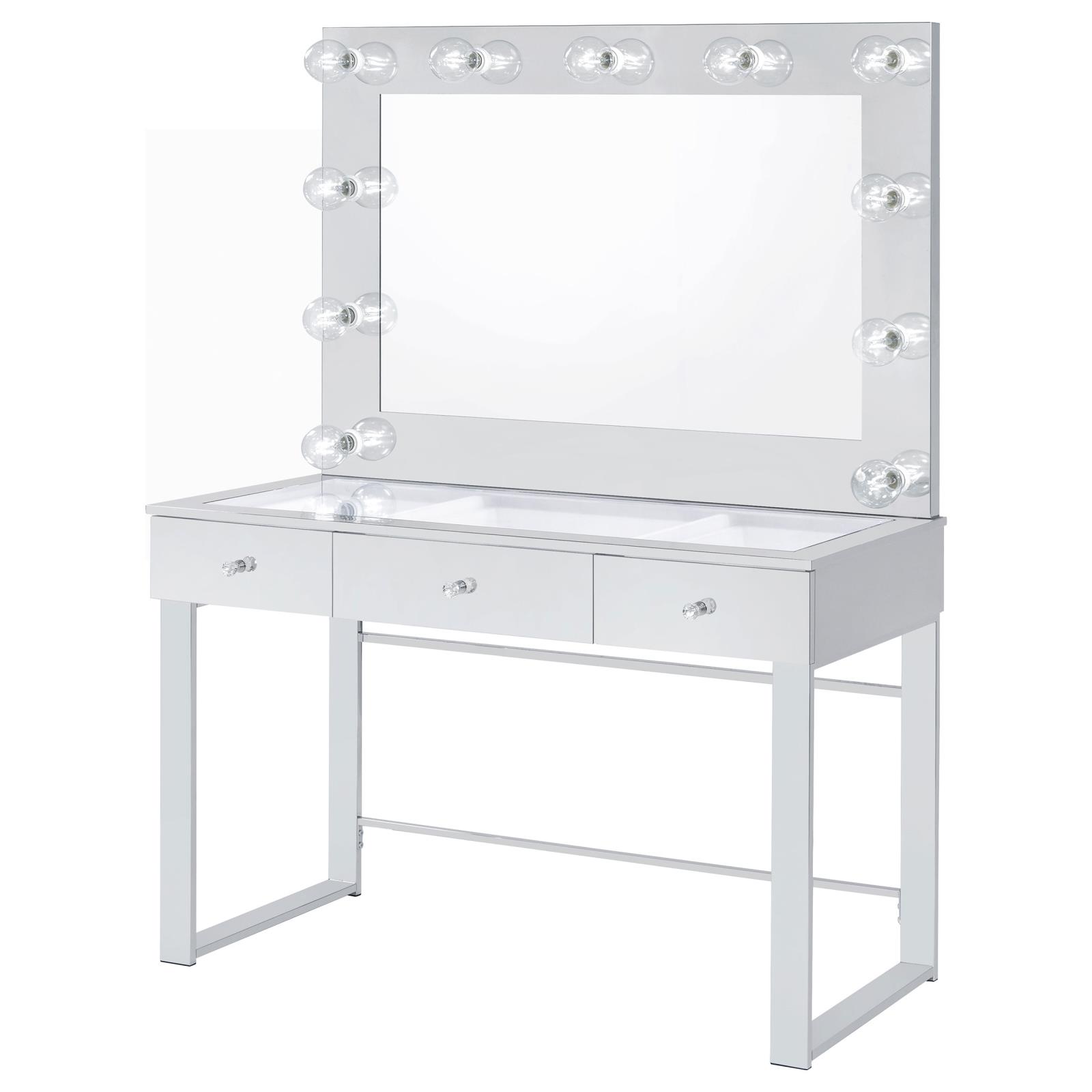 Umbridge 3-drawer Vanity Set with Lighting Chrome and White - Image 4