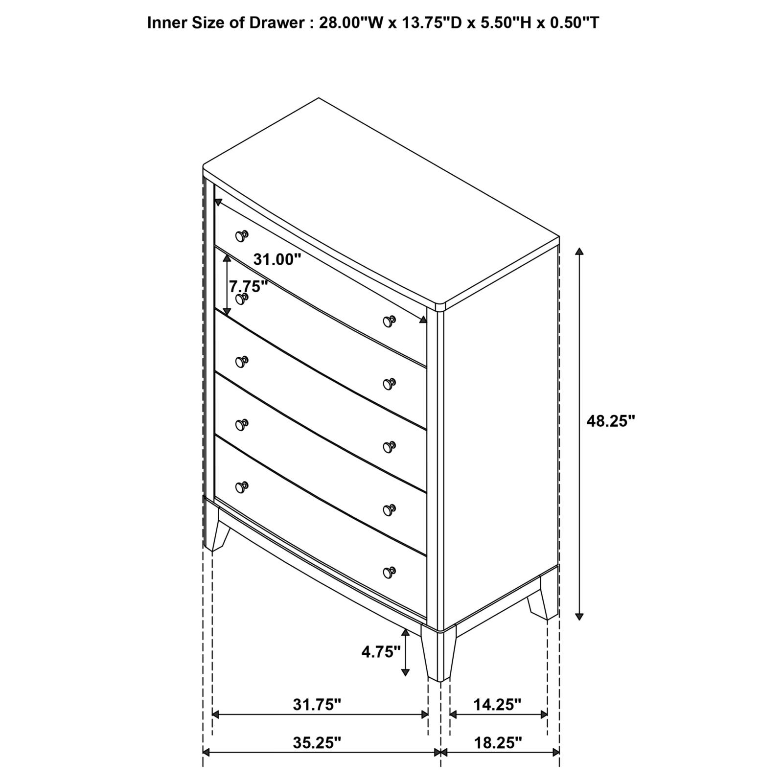 Granada 5-drawer Bedroom Chest of Drawers Natural Pine - Image 12