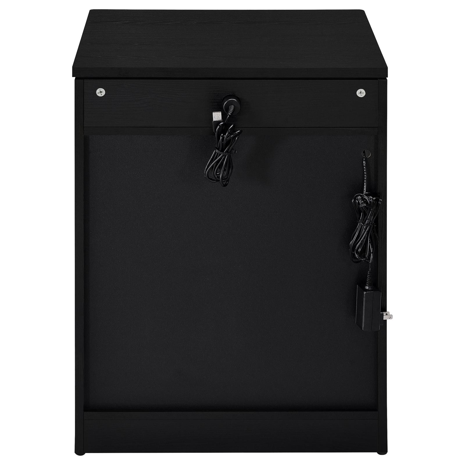 Fabre 1-drawer Extendable Top Nightstand Bedside Table Black Ash - Image 7
