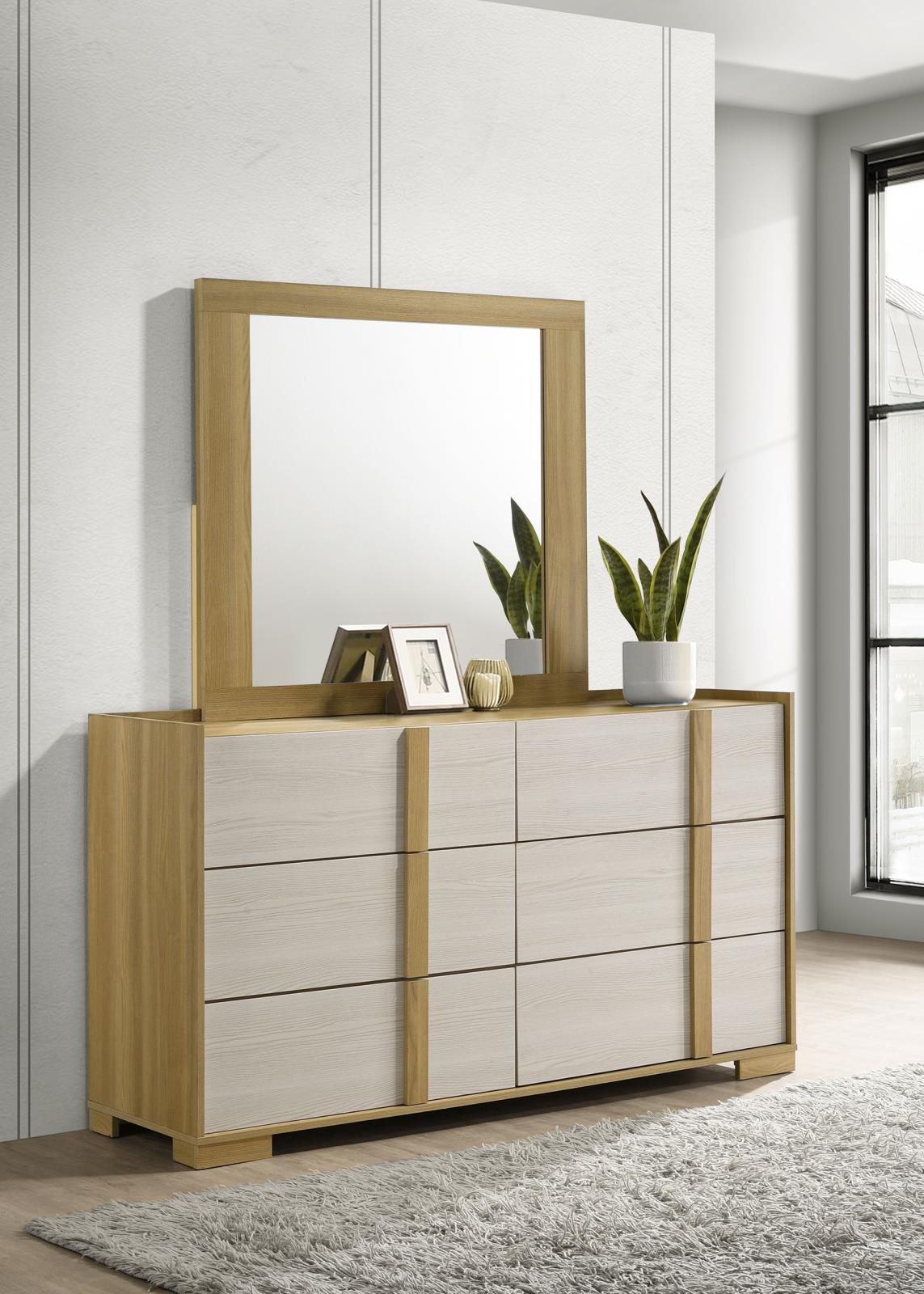 Hyland 6-drawer Dresser with Mirror Natural - Image 2