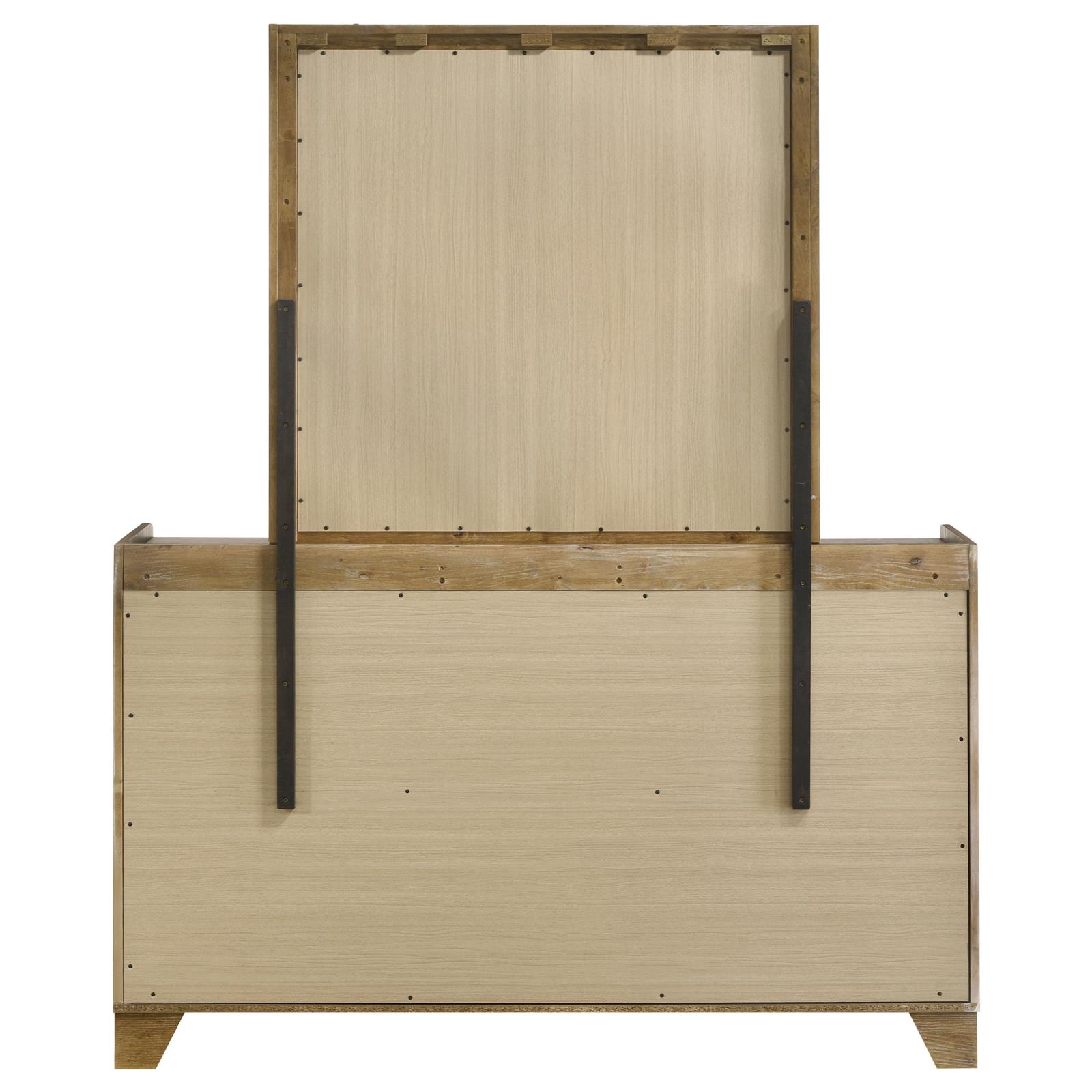 Henderson 6-drawer Bedroom Dresser with Mirror Medium Oak - Image 5