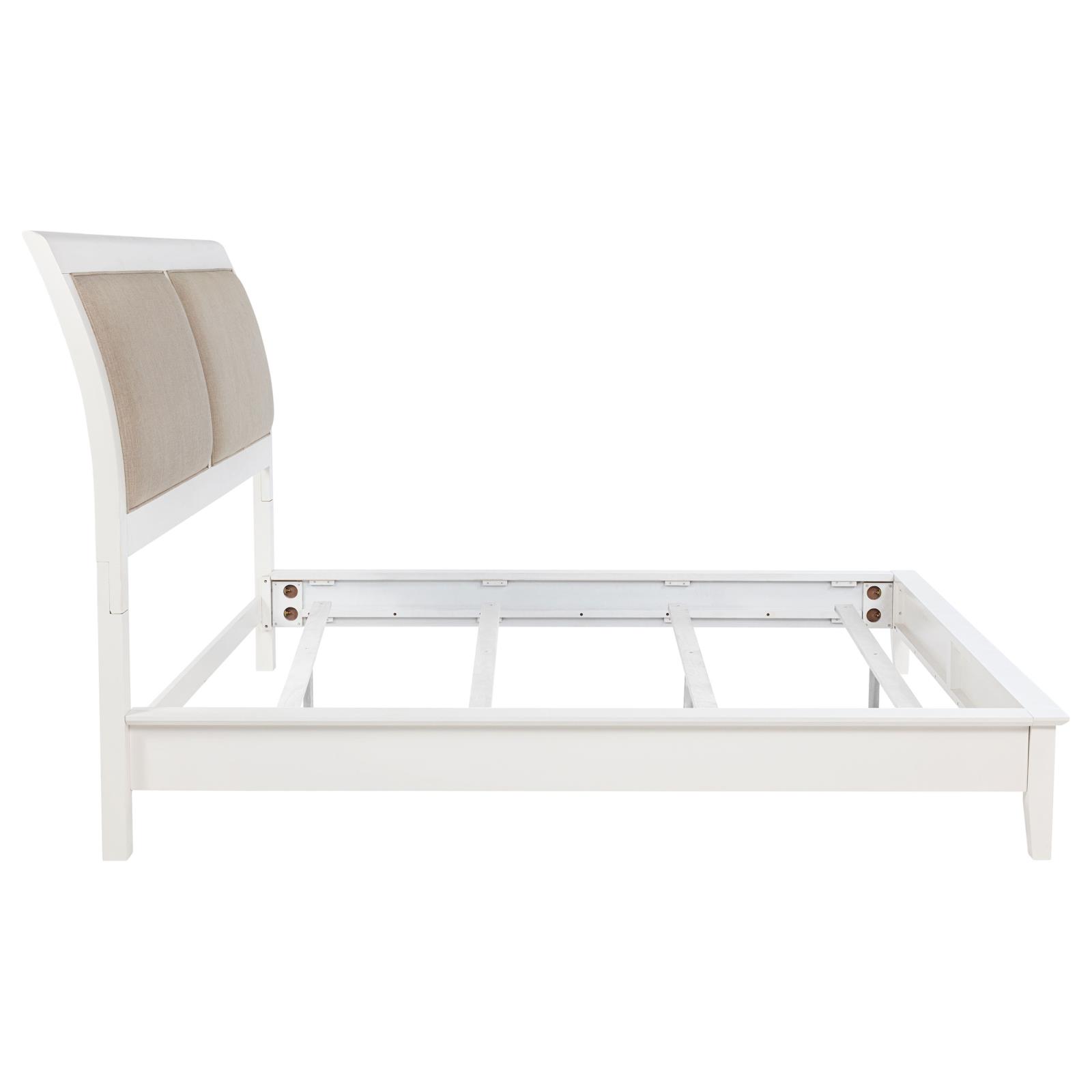 Bexhill 56-inch Upholstered Eastern King Panel Bed White - Image 6