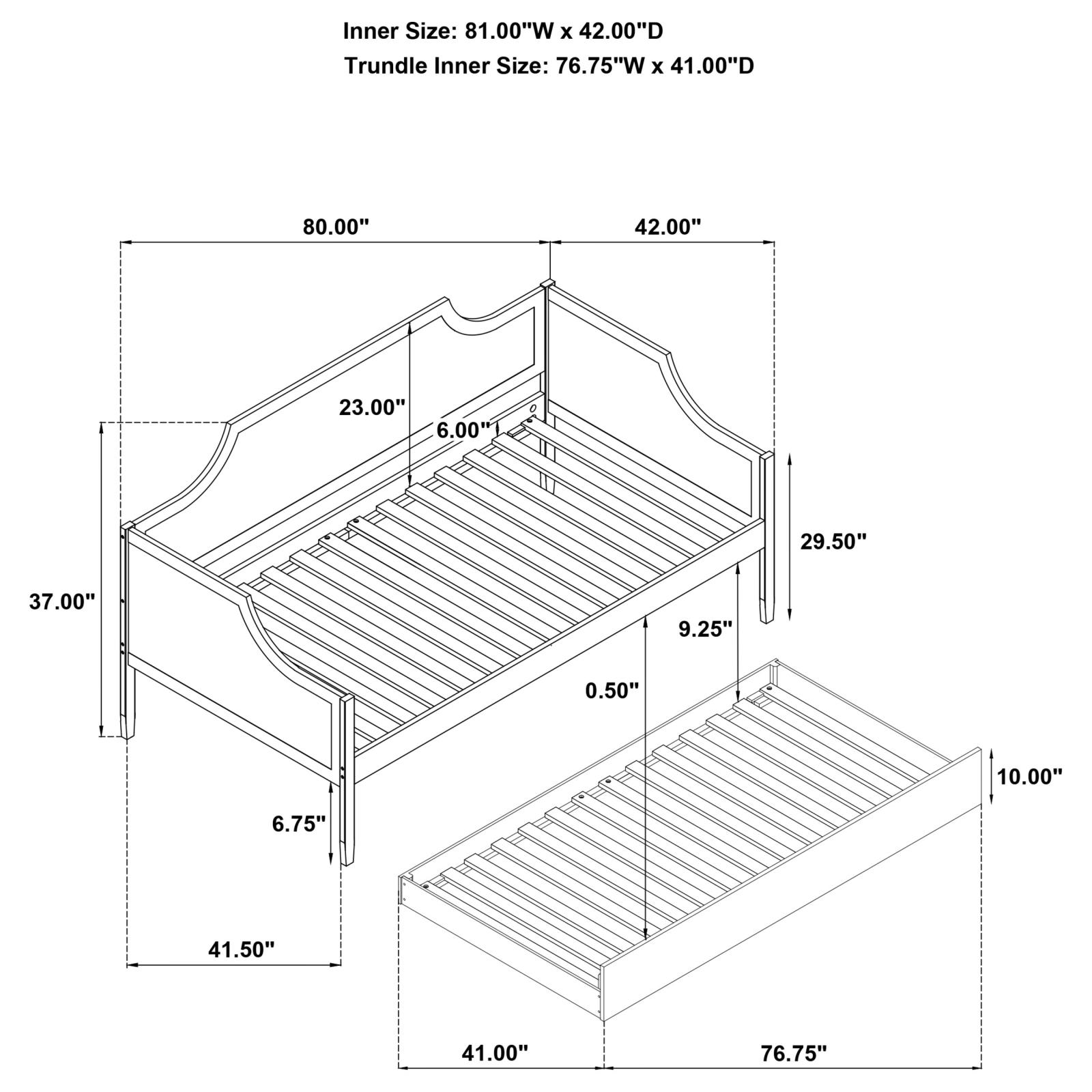 Redding Wood Twin Daybed With Trundle Cherry - Image 15