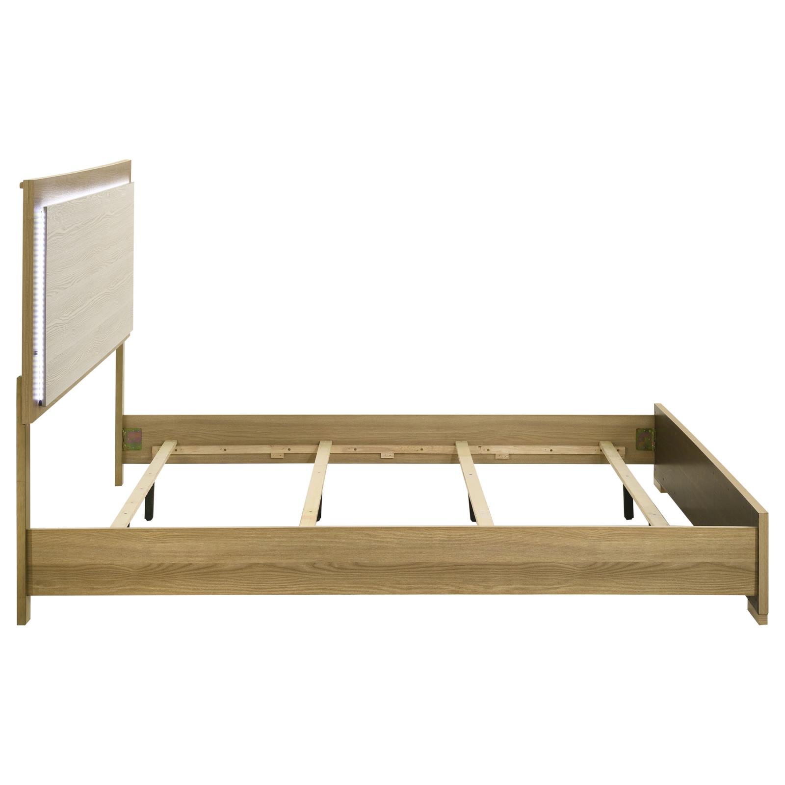 Hyland Eastern King Panel Bed LED Headboard Natural - Image 6