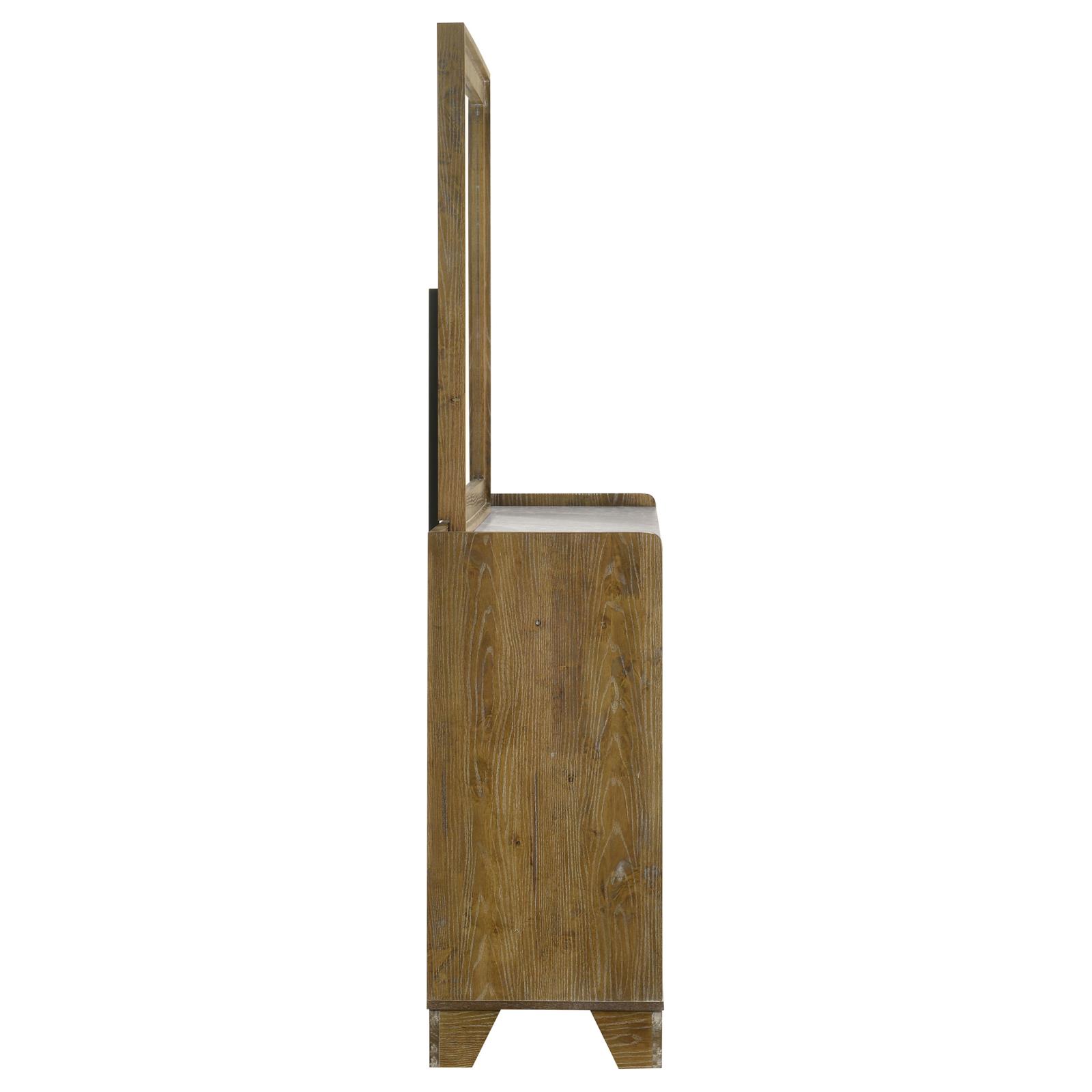 Henderson 6-drawer Bedroom Dresser with Mirror Medium Oak - Image 6