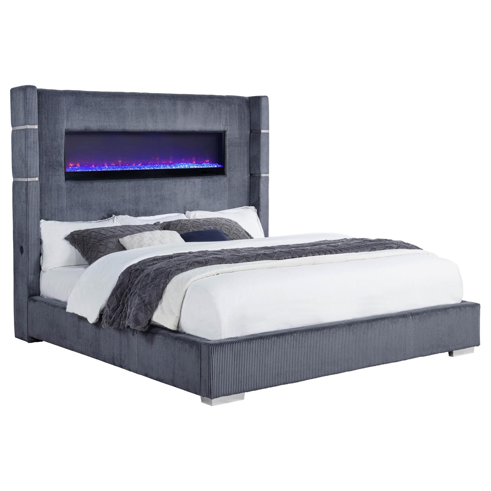 Tisdall Upholstered Cal King Flame Visualizer Bed - Image 3