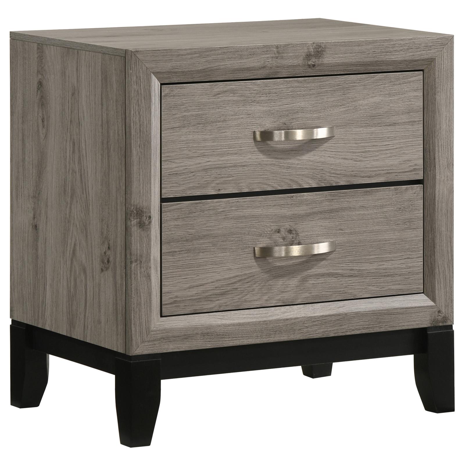 Valen 2-drawer Nightstand Bedside Table Light Taupe