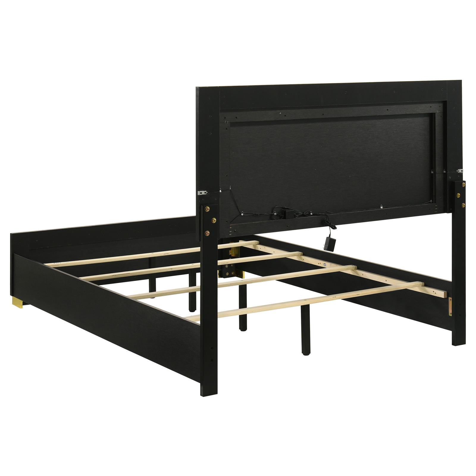 Marceline Wood Full LED Panel Bed - Image 5
