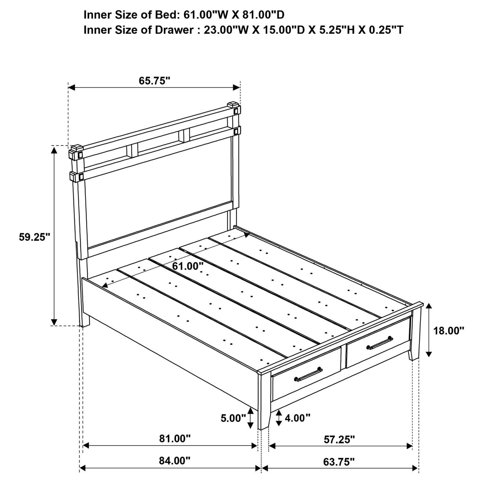 Hazlewood 59-inch Queen Panel Storage Bed Vineyard Oak - Image 9