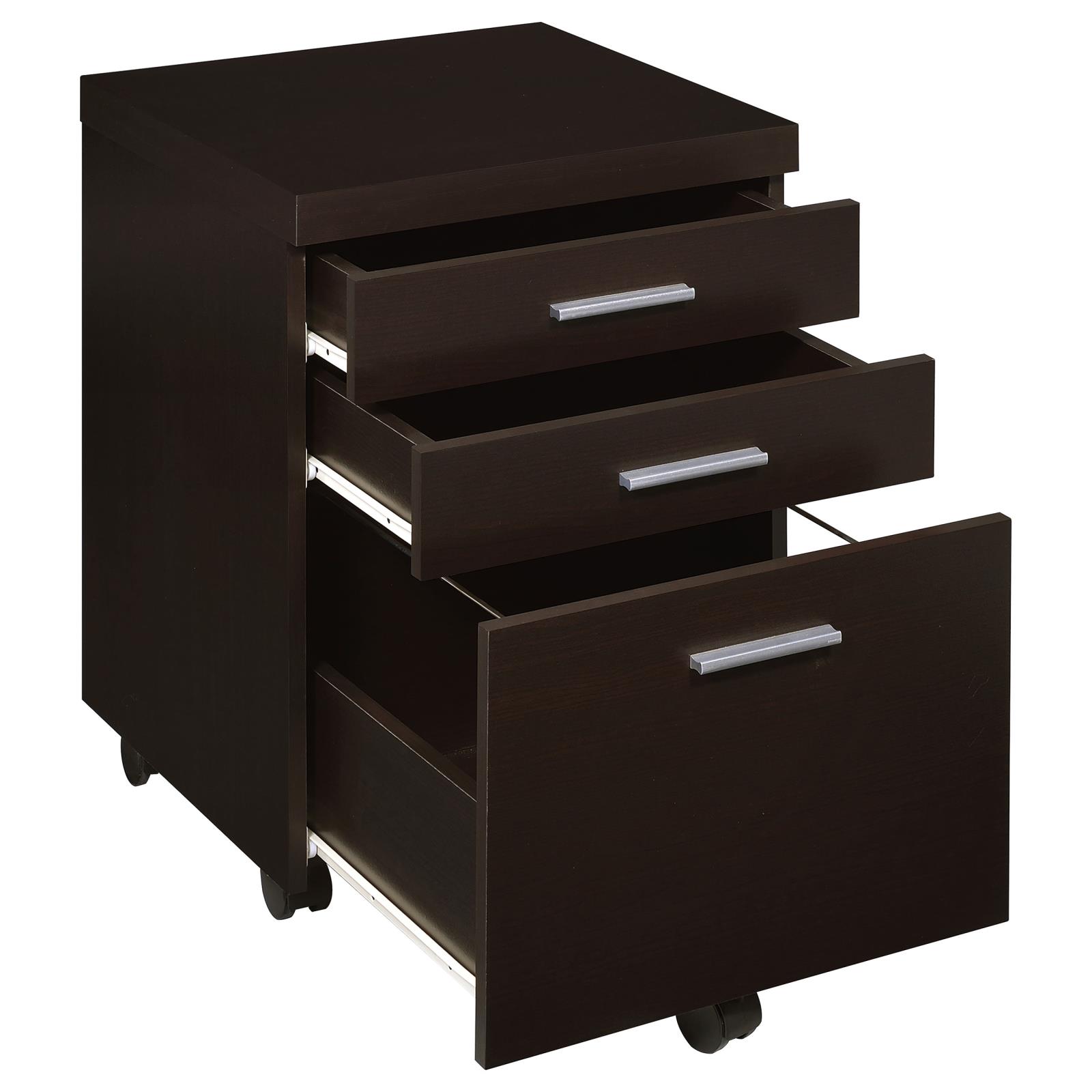 Skylar 3-drawer Home Office Mobile File Cabinet Cappuccino - Image 3