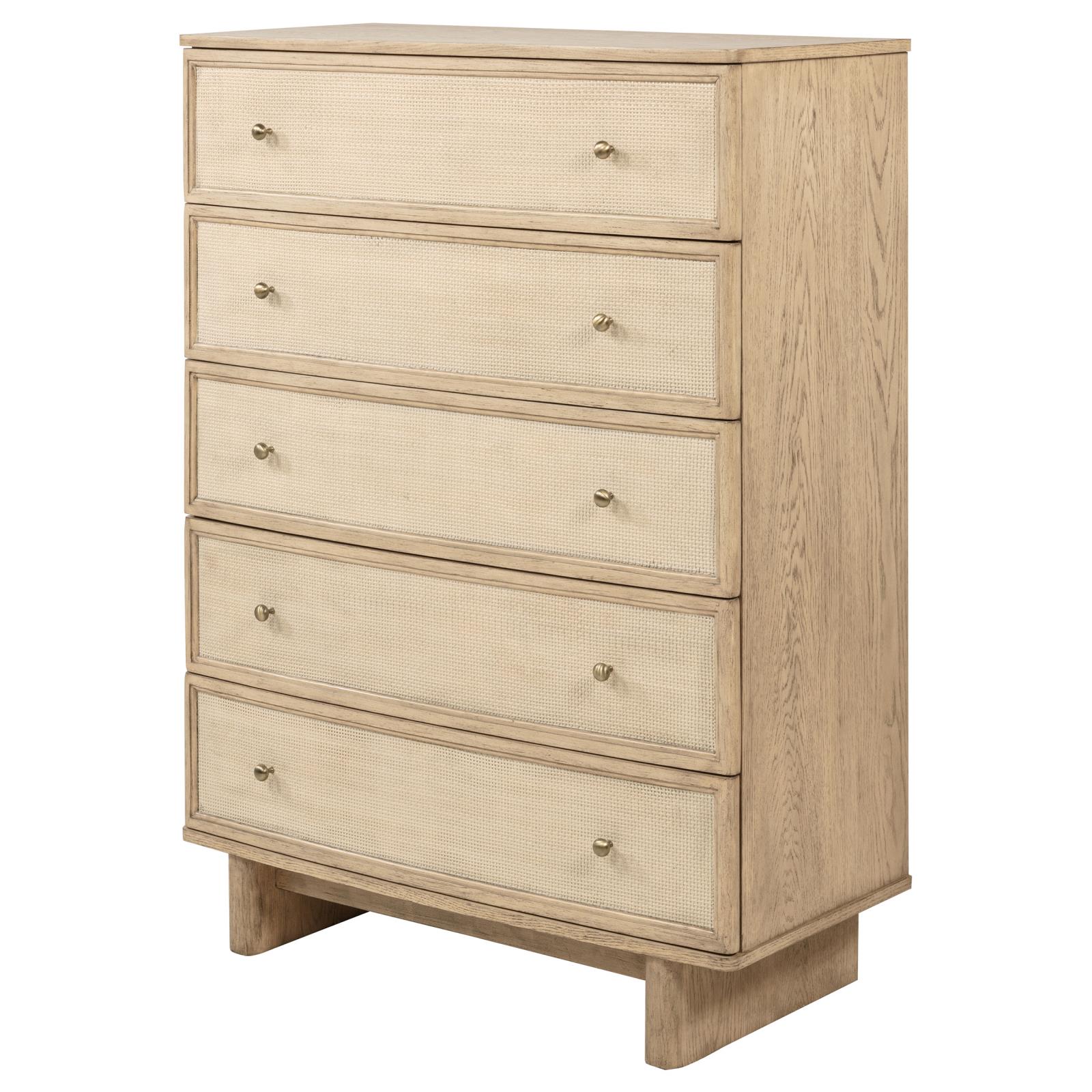 Kailani 5-drawer Bedroom Chest of Drawers Beige Oak - Image 4