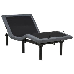 Weston Twin XL Dual-Motor Massage Adjustable Bed Base in Black and Grey