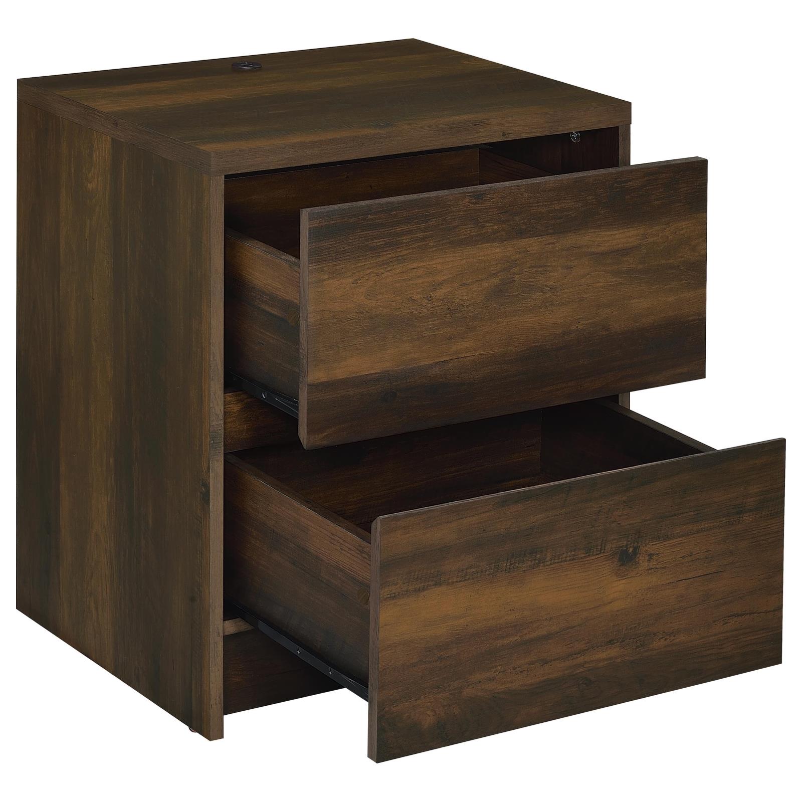 Westpark 2-drawer Nightstand LED Lights and USB Dark Pine - Image 4