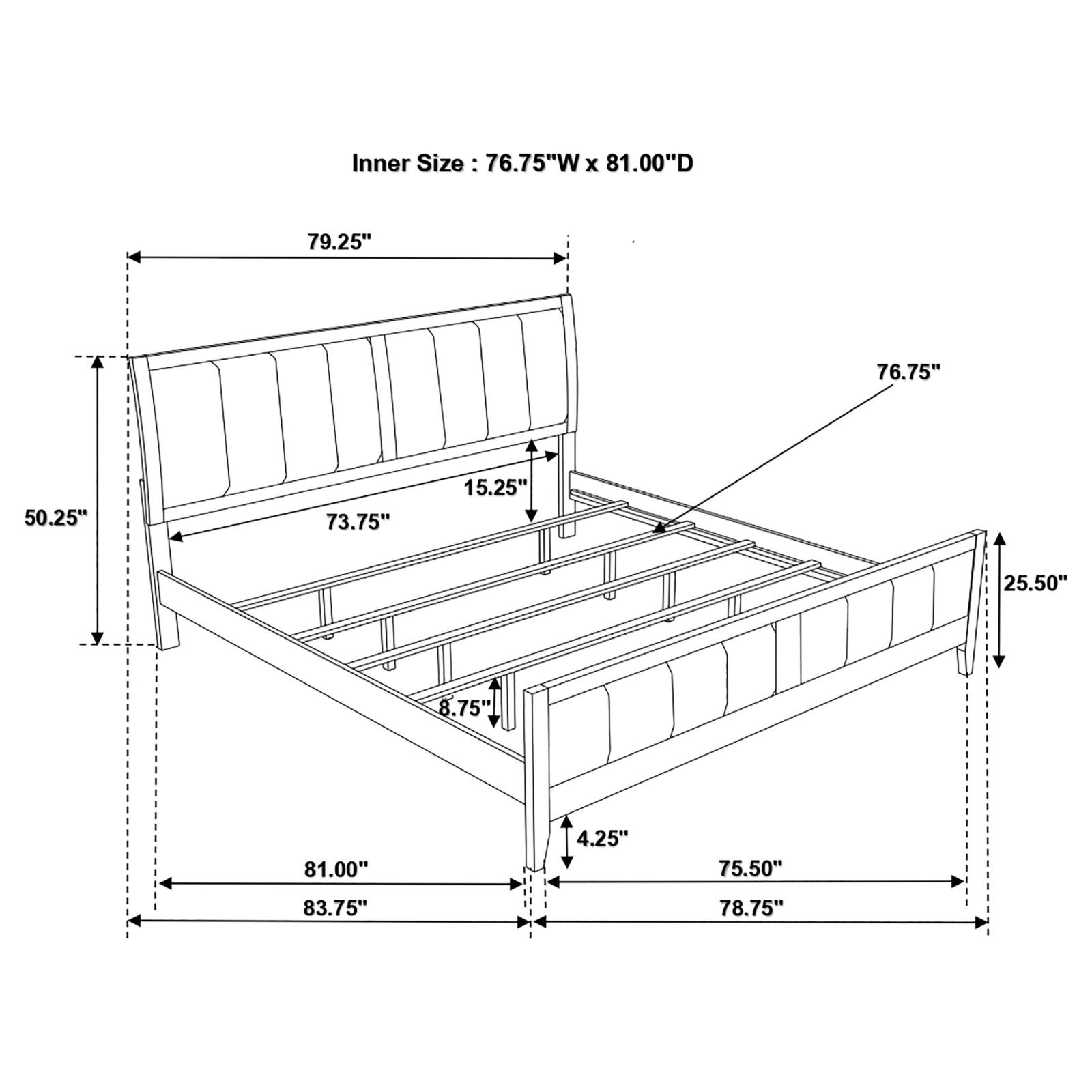 Carlton Wood Eastern King Panel Bed Cappuccino - Image 10