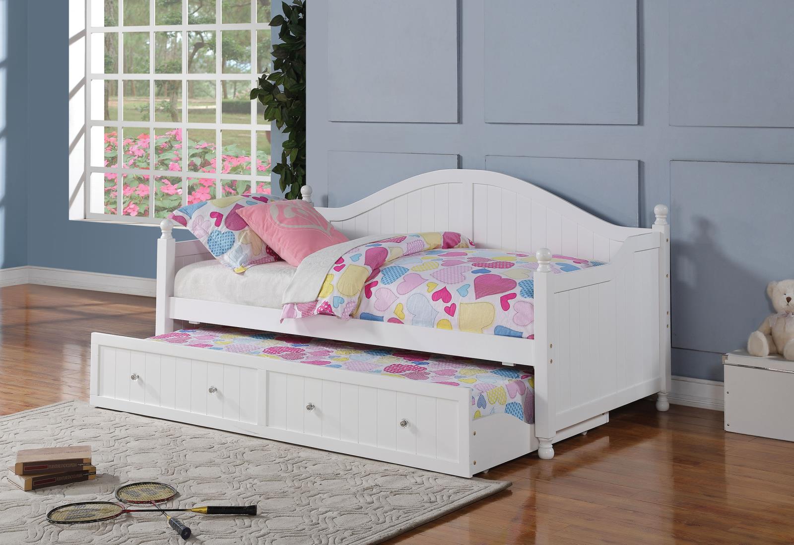 Julie Ann Wood Twin Daybed with Trundle White - Image 2