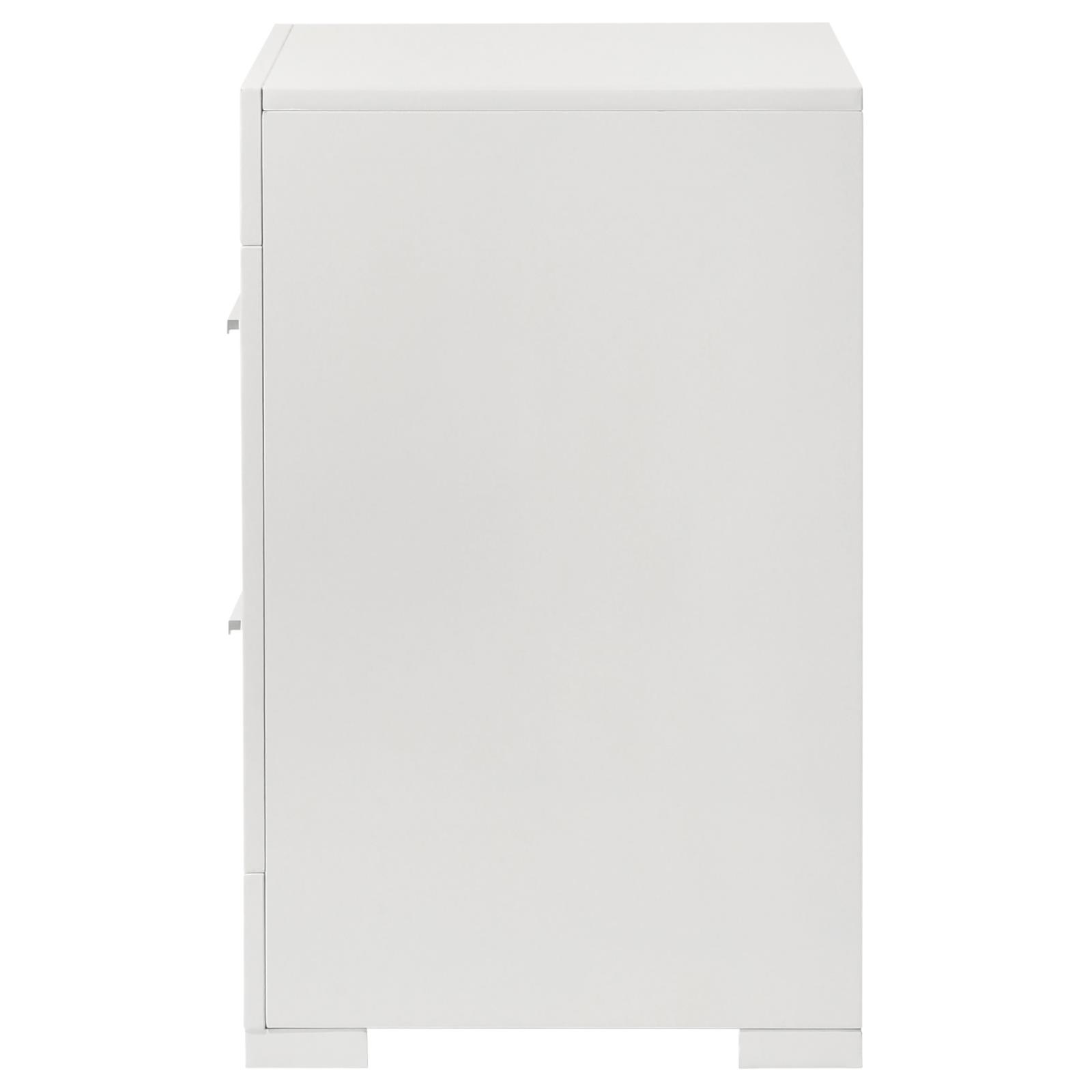 Ives 2-drawer Nightstand Bedside Table White High Gloss - Image 5