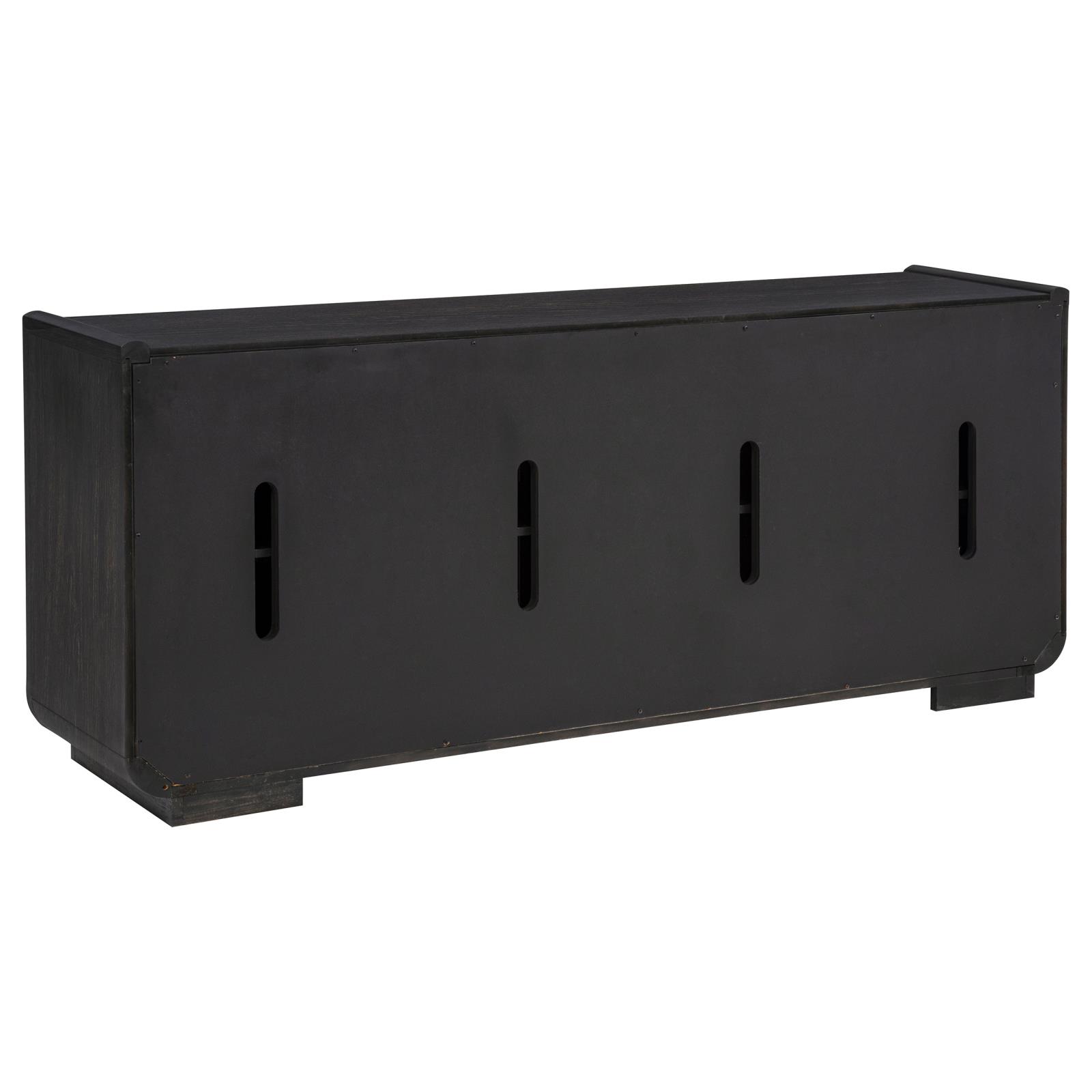 Leandro 72-inch 4-door TV Stand Media Console Burnished Black - Image 7