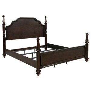Andover 63-inch Four Poster Eastern King Bed Dark Oak