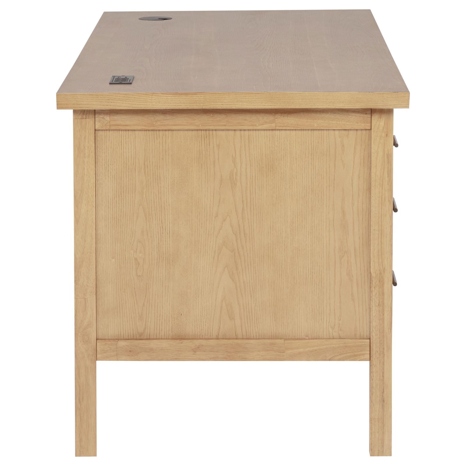 Vermes 66-inch 7-drawer Computer Desk with Power Outlet Light Ash - Image 8