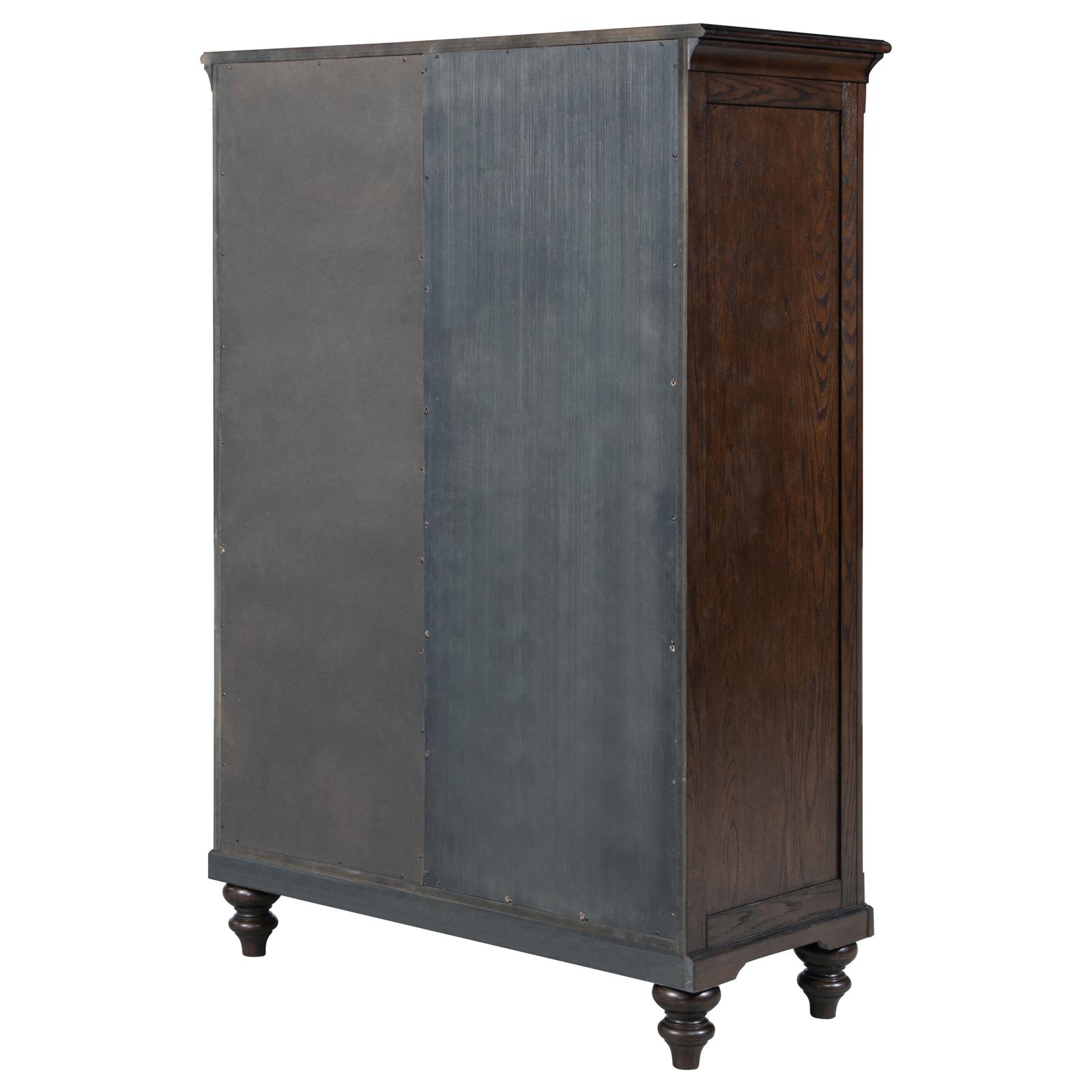 Andover 6-drawer Tempered Glass Door Chest Dark Oak - Image 7