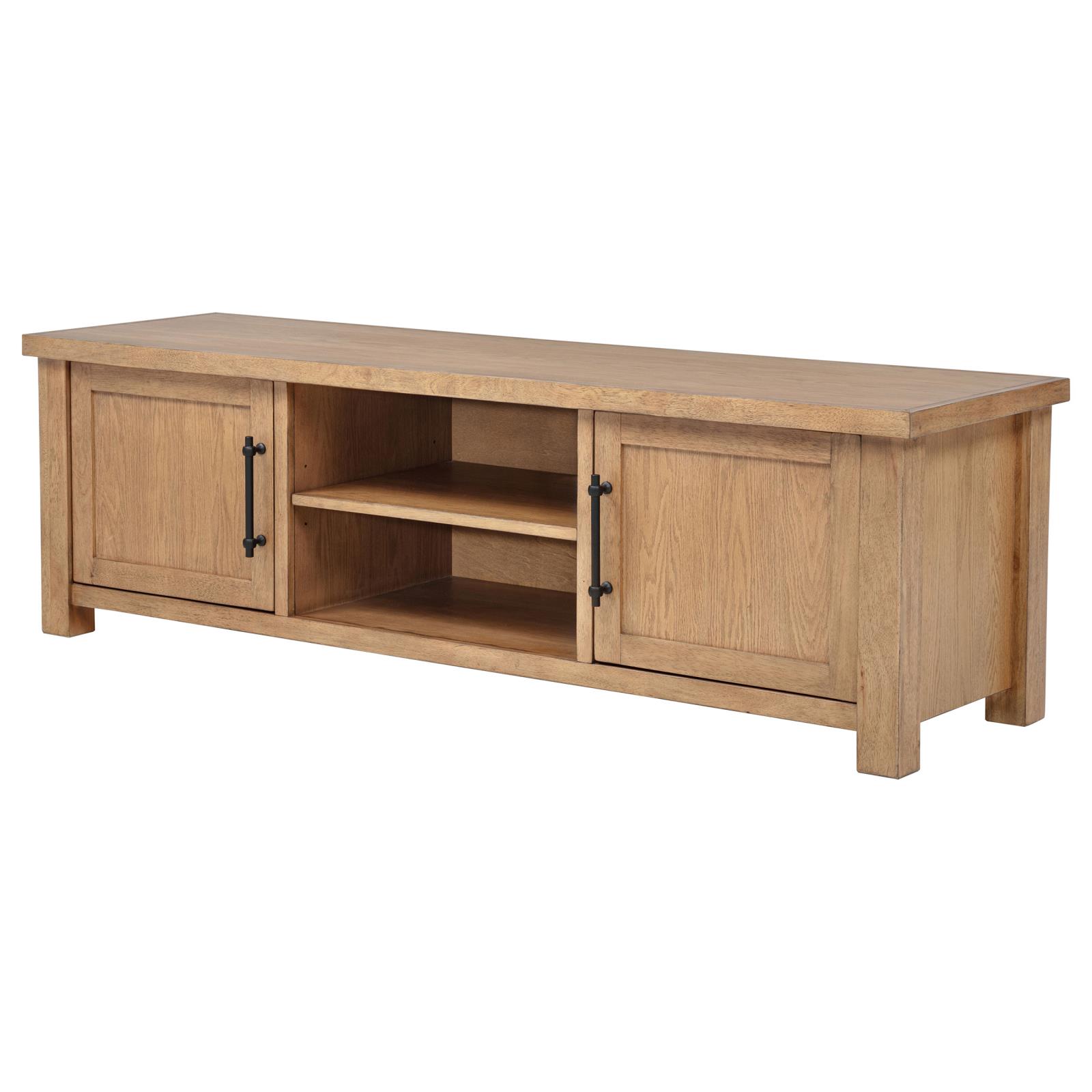 Beasley 2-Door 71-Inch Wood TV Stand Media Console Golden Oak - Image 6