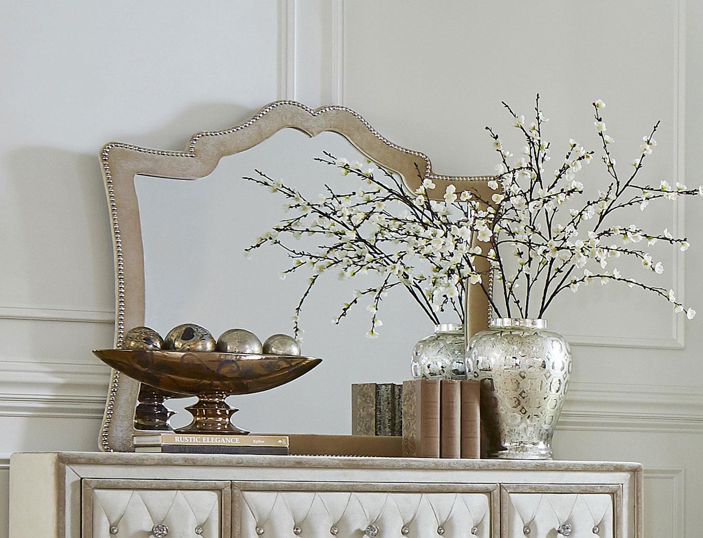 Antonella Upholstered Dresser Mirror Camel - Image 2