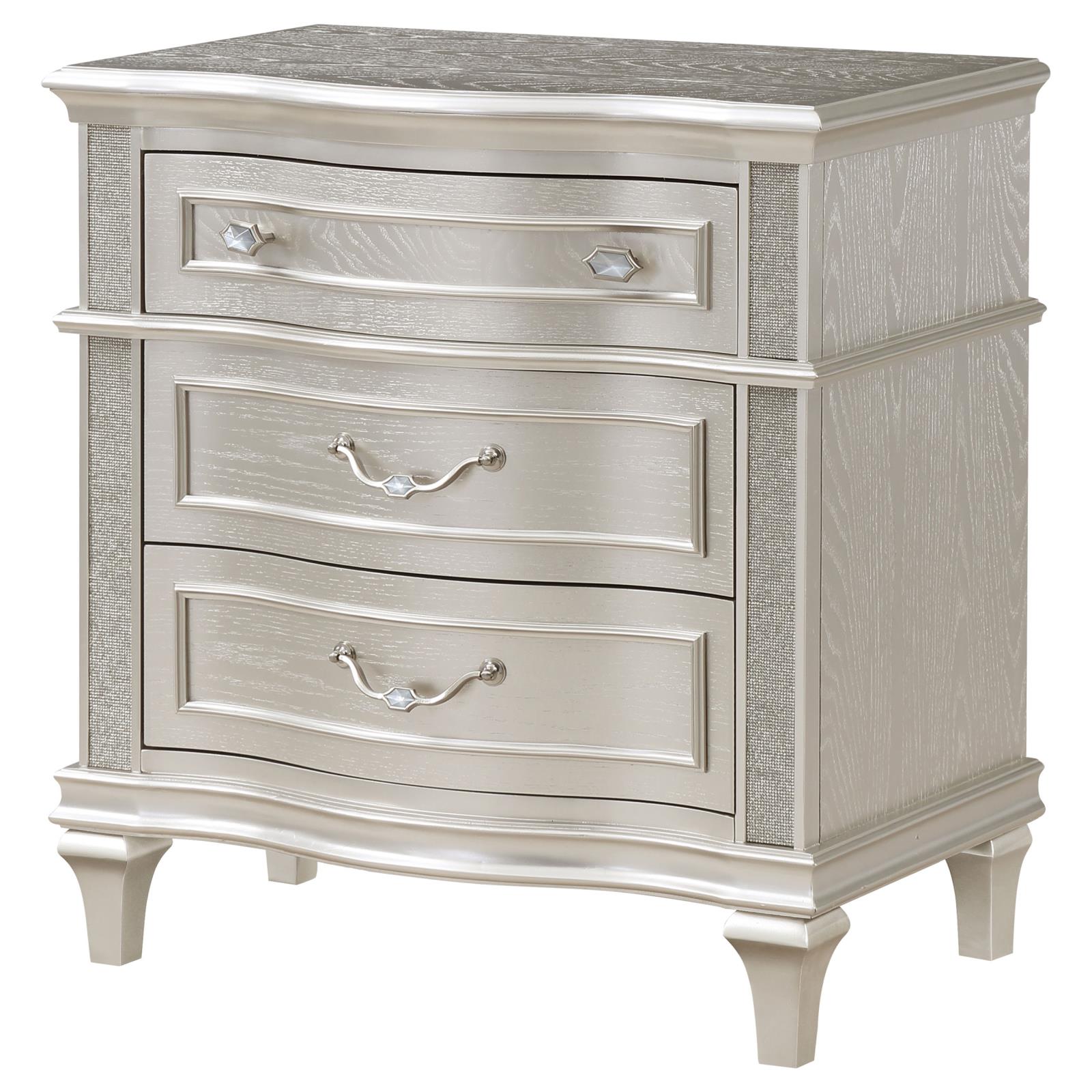 Evangeline 3-drawer Nightstand Silver Oak - Image 4