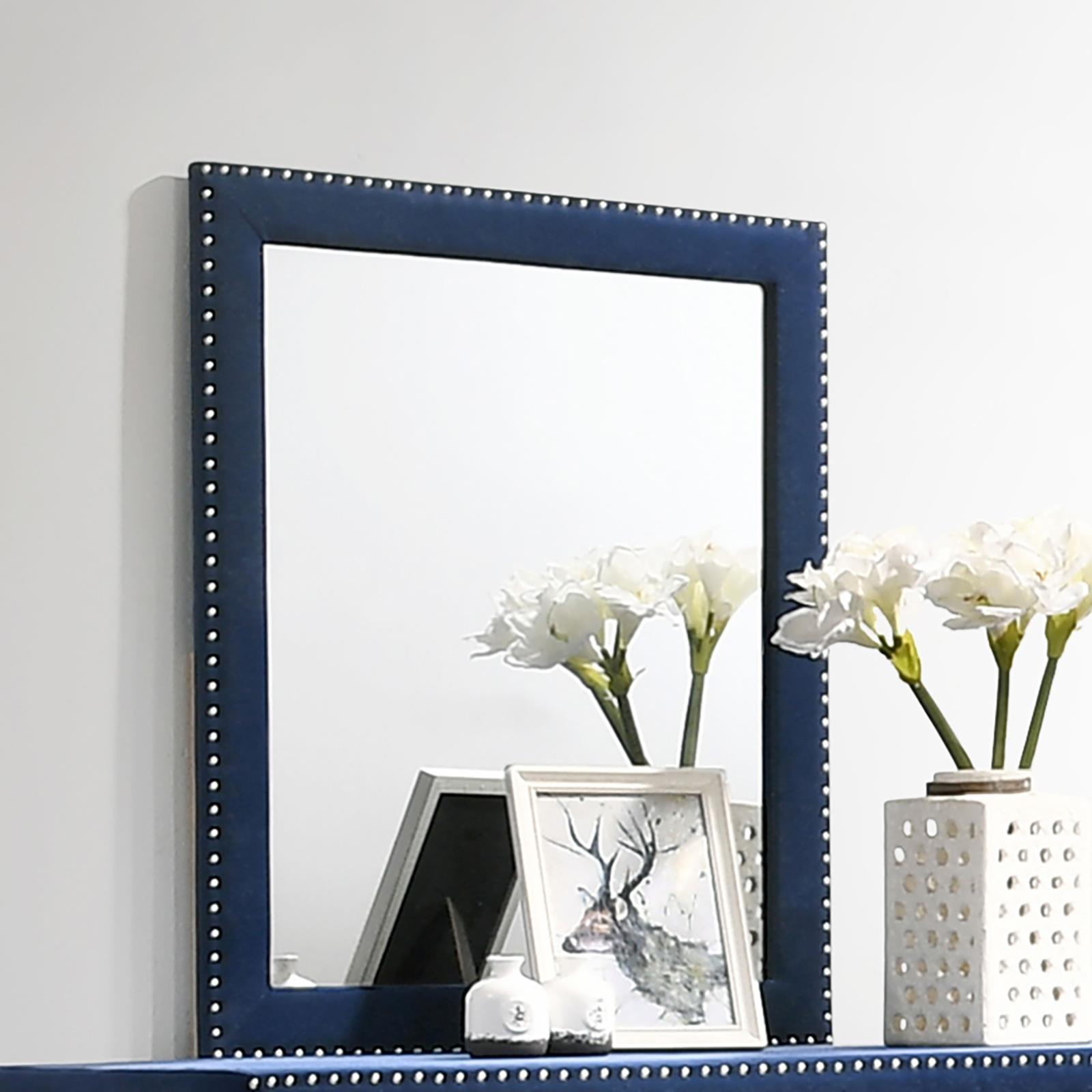 Melody Upholstered Dresser Mirror Pacific Blue - Image 2