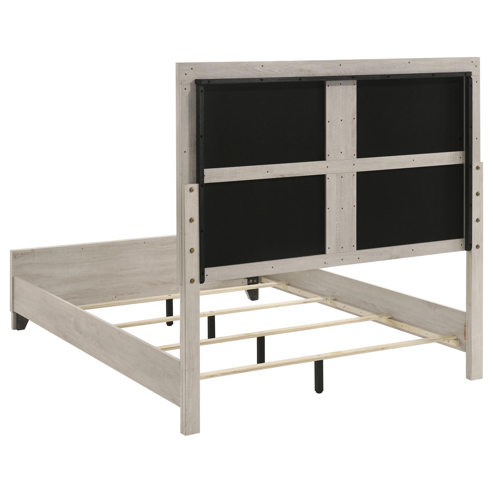 Farre Queen Upholstered Platform Panel Bed Washed Grey - Image 5